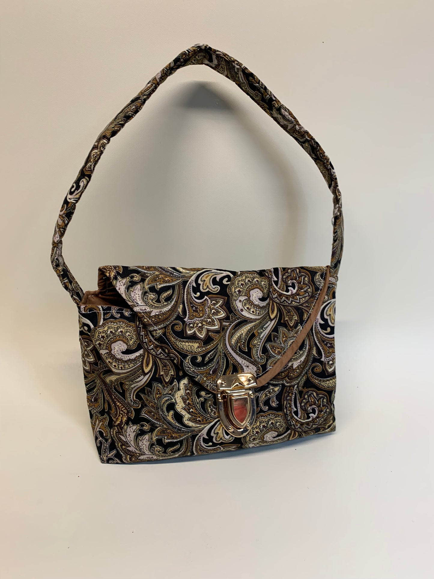 Purse - Black and gold paisley, lined