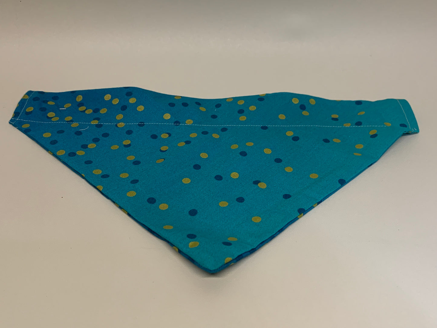 Dog Bandana -Blue with dots - for 2 inch collar