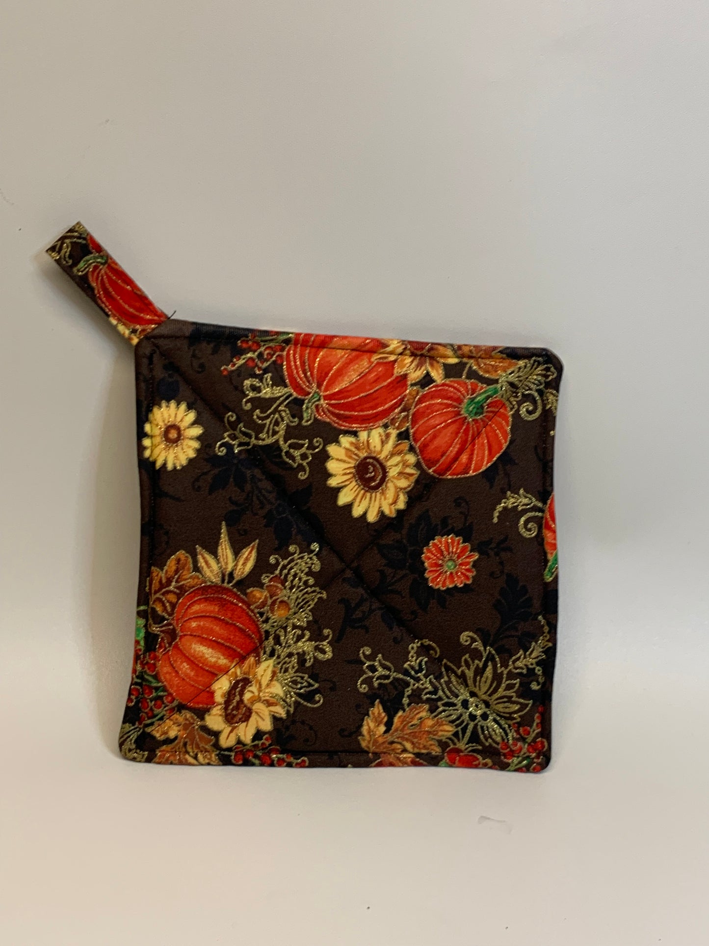 Potholder - Pumpkins & Flowers
