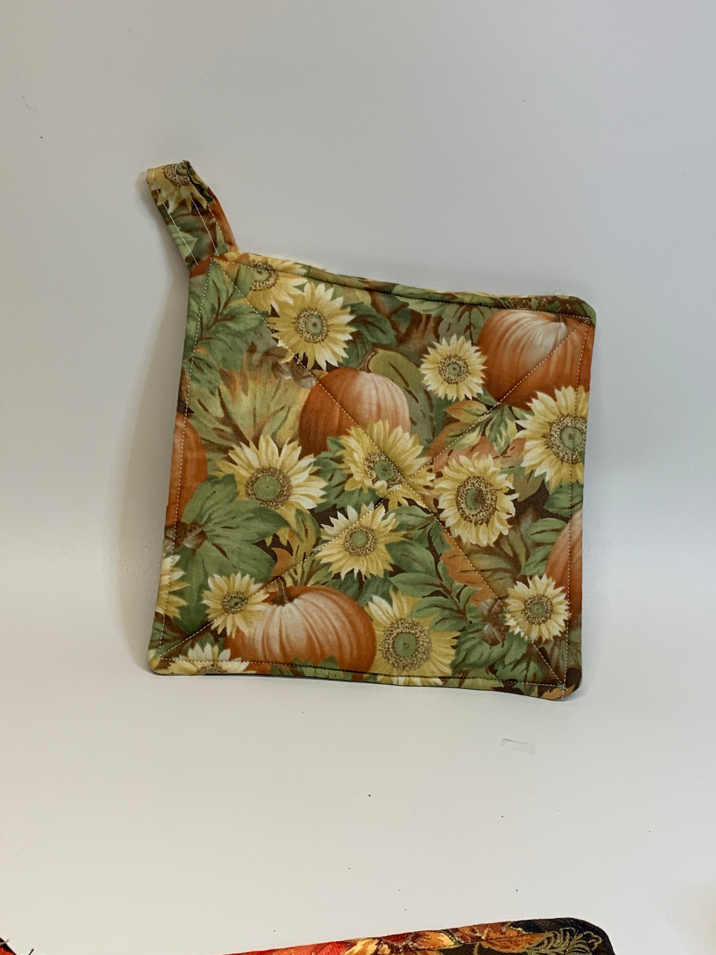 Potholder - Pumpkins & Flowers 2