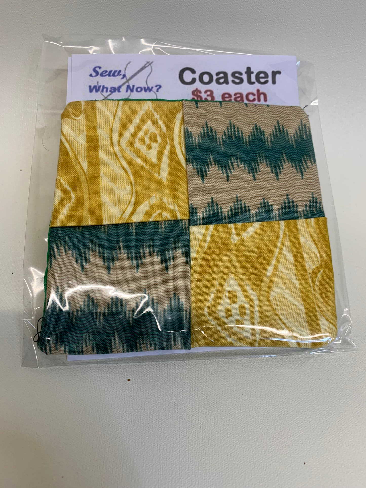 Coaster - Green/gold geometrics