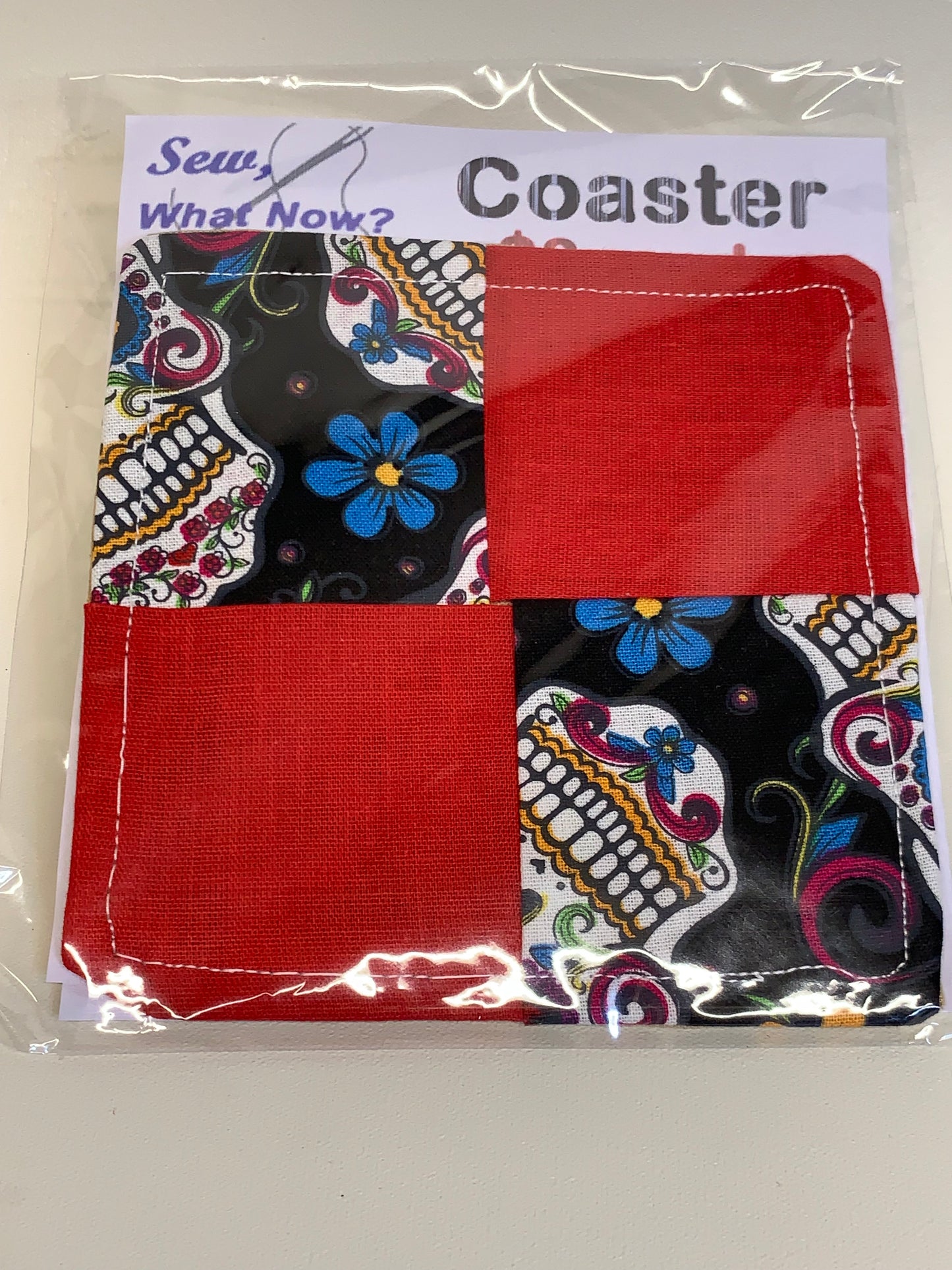 Coaster - Black with skulls and Red