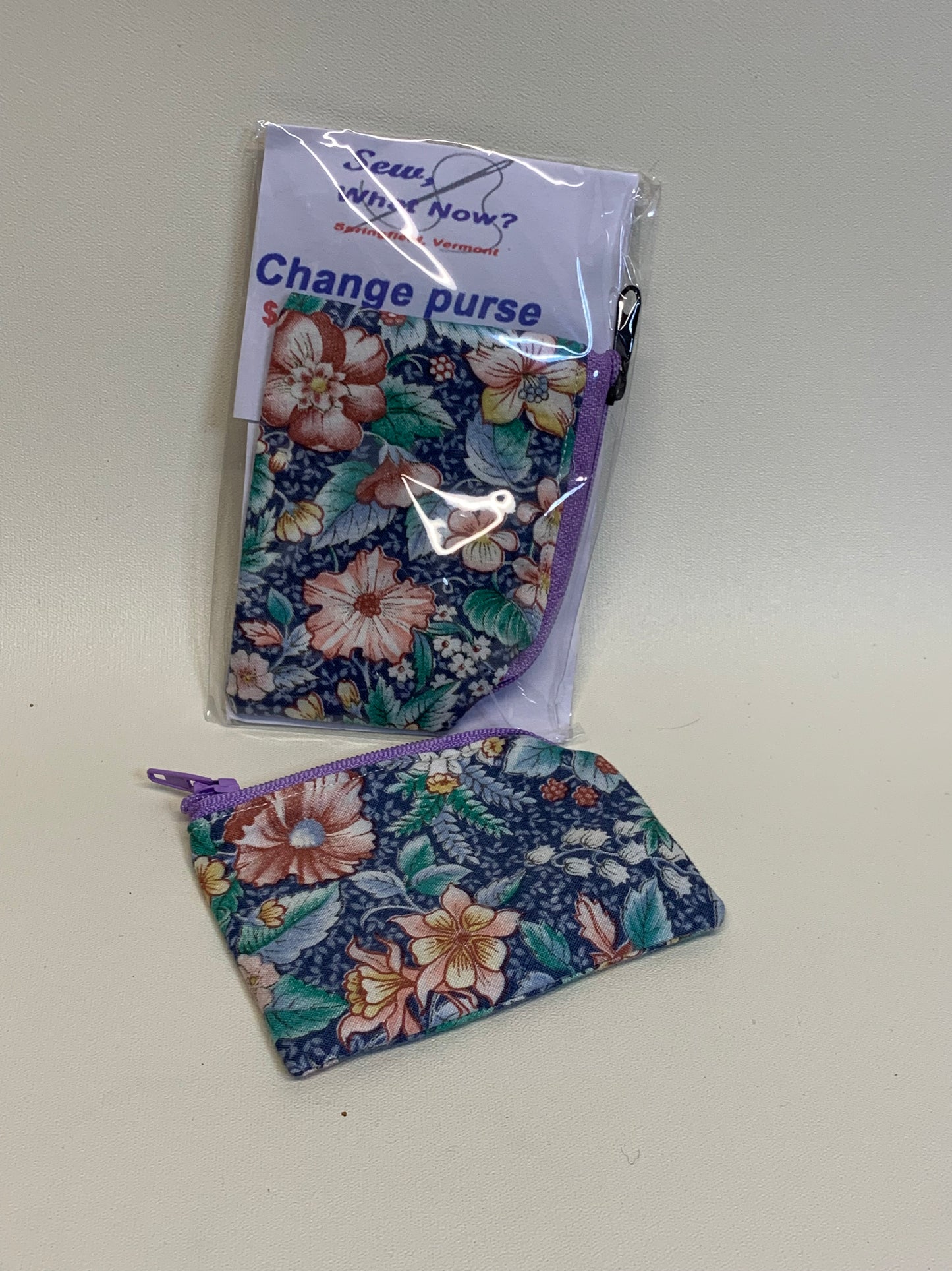 Change Purse - Blue floral