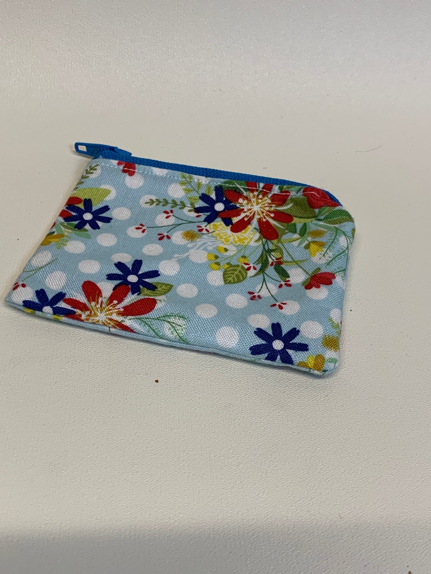 Change Purse - Light blue with flowers