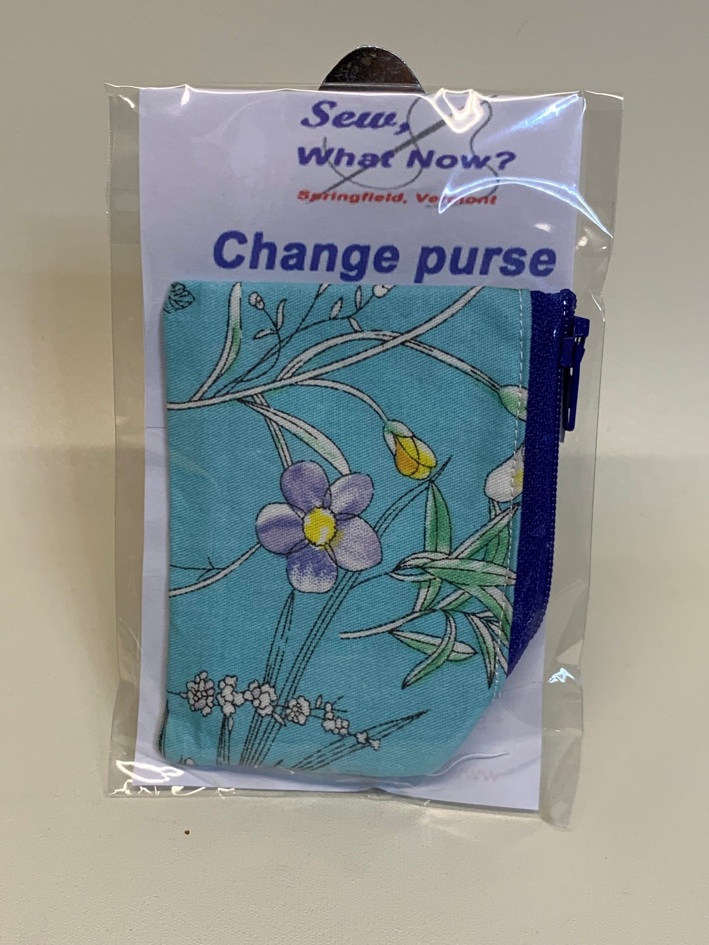 Change Purse - Light blue floral