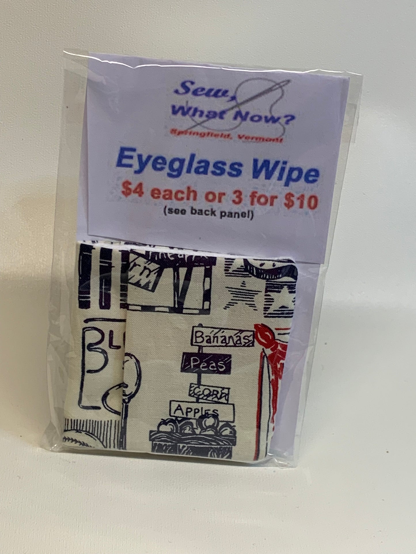 Eyeglass Wipe -White and black diner