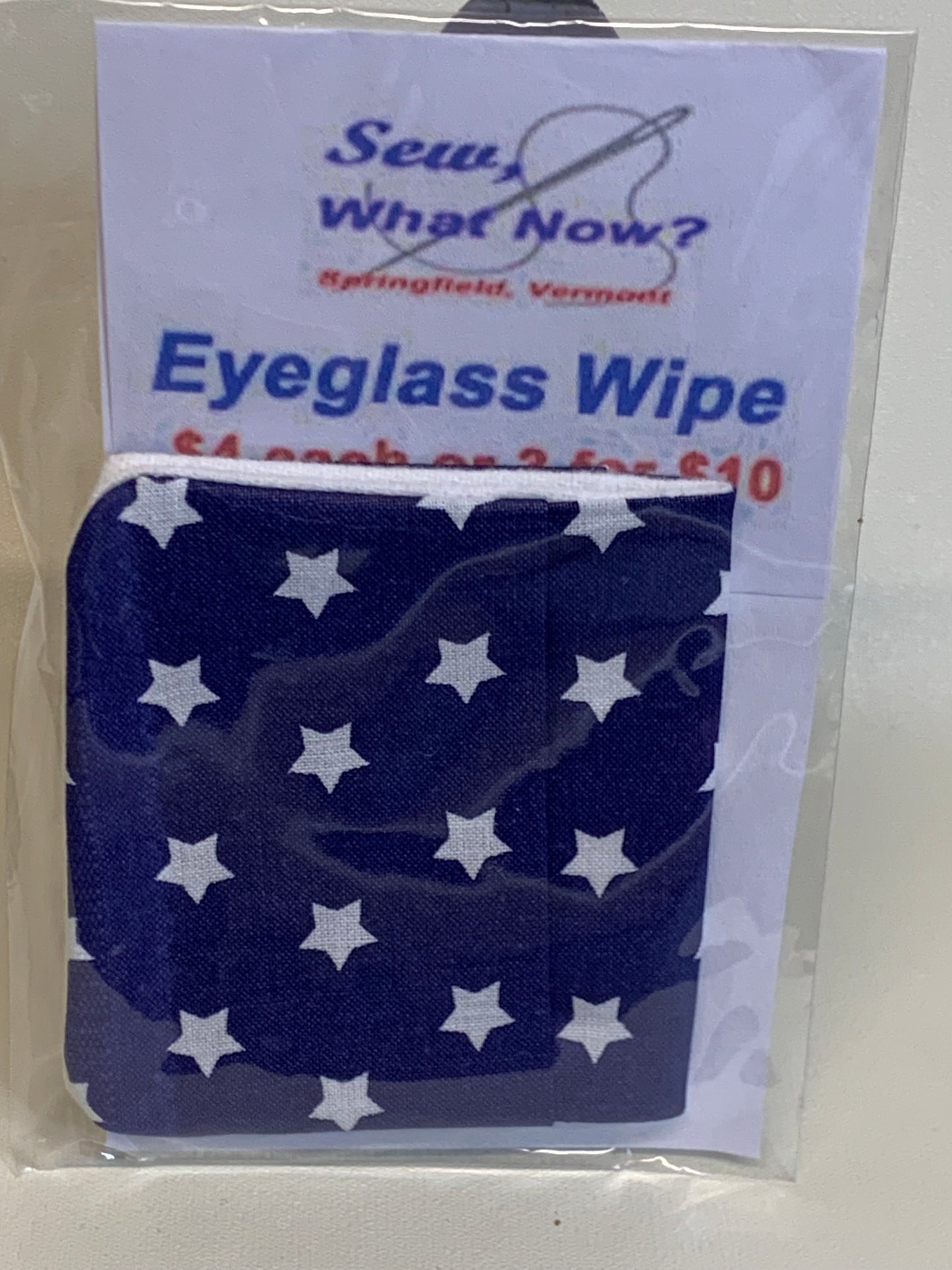 Eyeglass Wipe - Navy with white stars