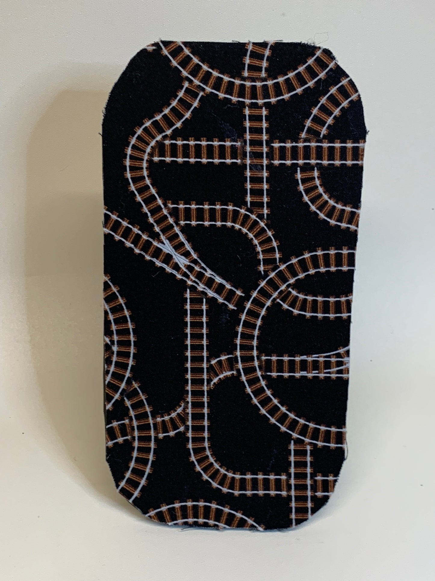 Mouse Pad - 4 1/2" x 9" - Black with railroad tracks
