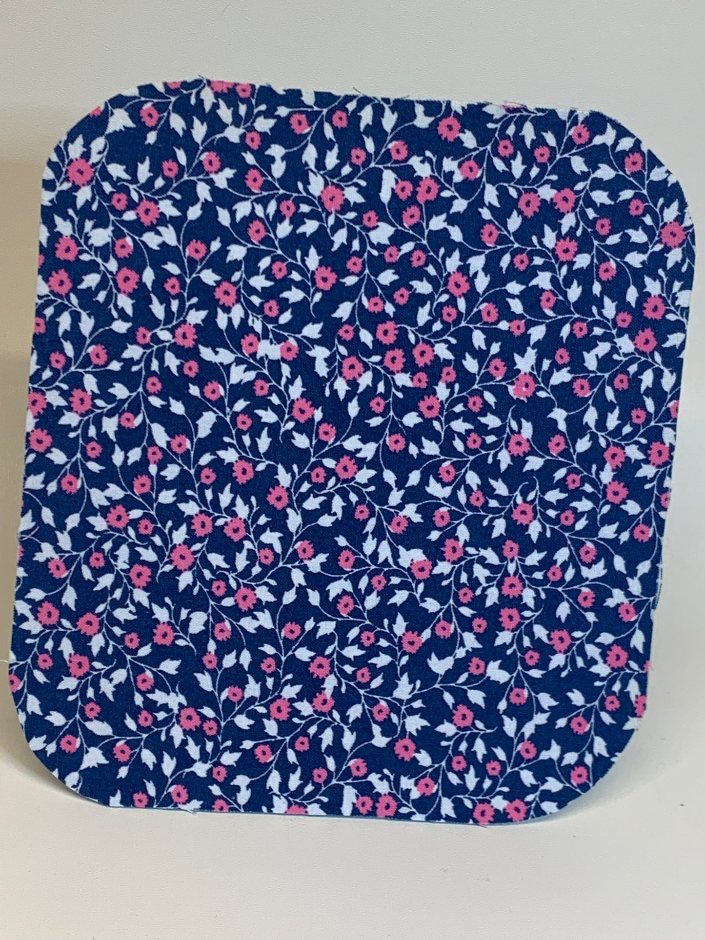 Mouse Pad - 7" x 8" - Navy blue with flowers