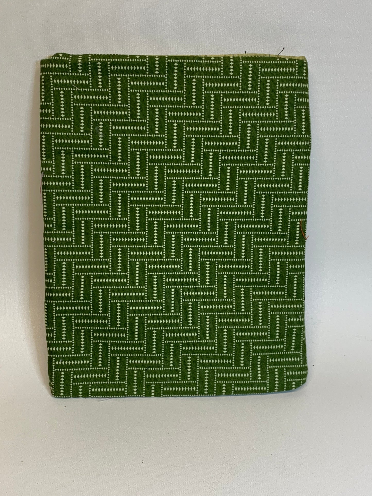 Book / Tablet Sleave - Green/tan geometric - 9 1/2" x 7 1/2"