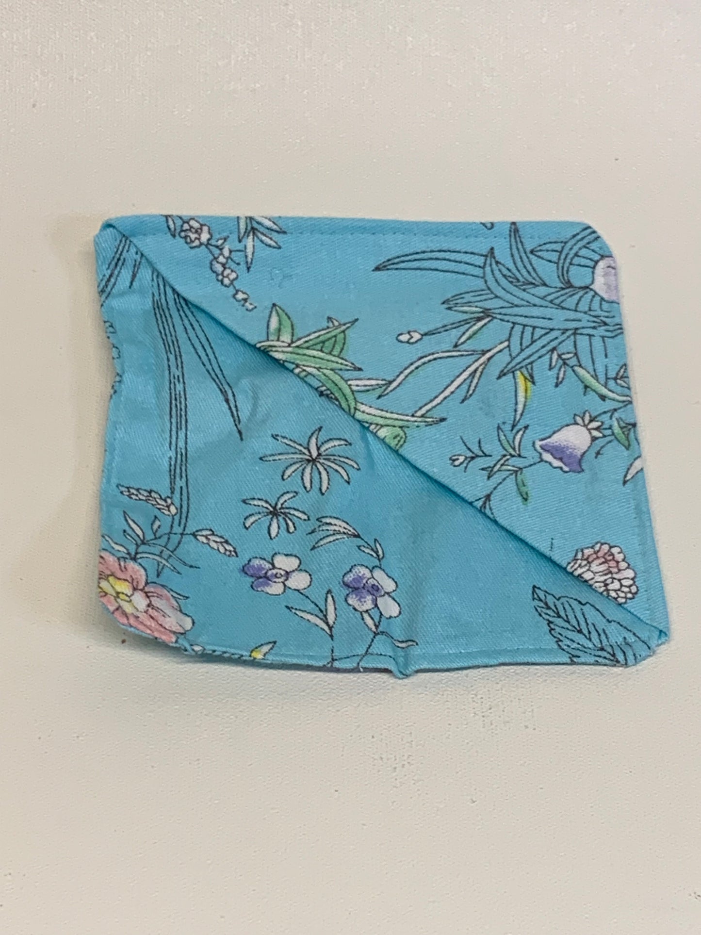 Corner Bookmark - Light blue with flowers