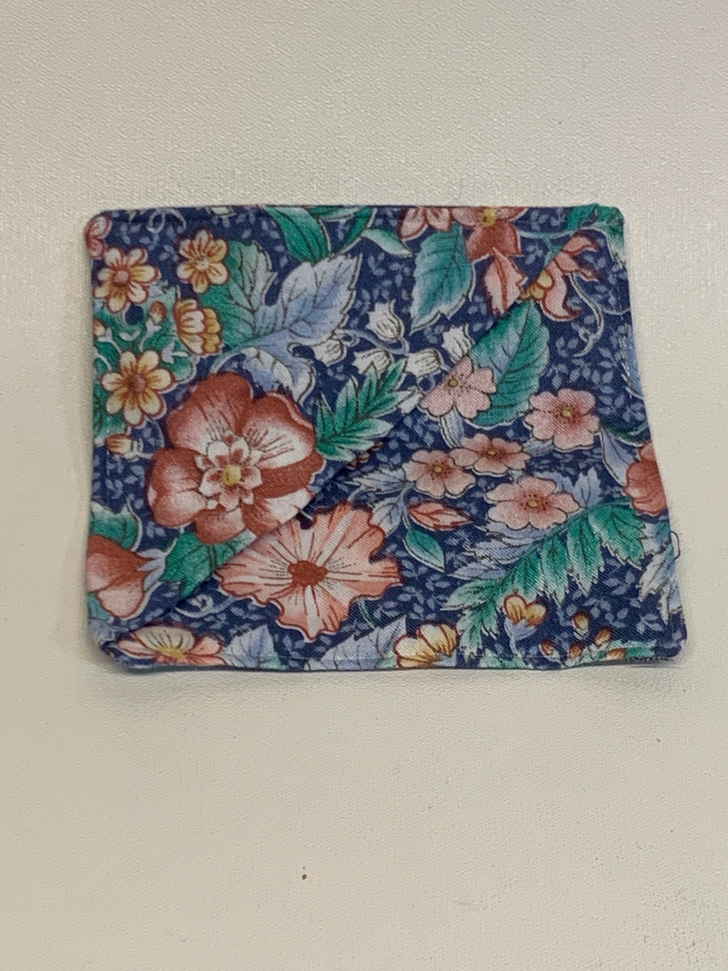 Corner Bookmark - Blue with flowers
