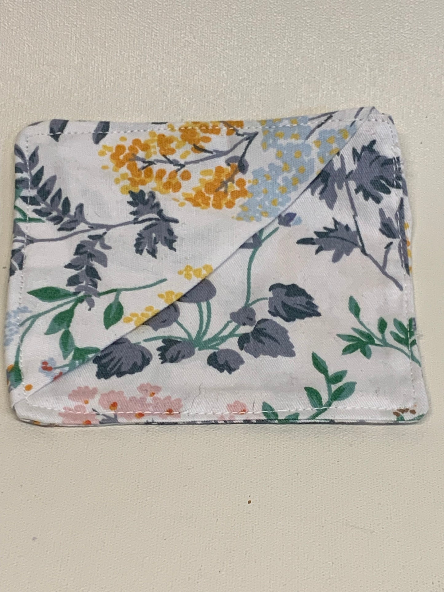 Corner Bookmark - White with flowers