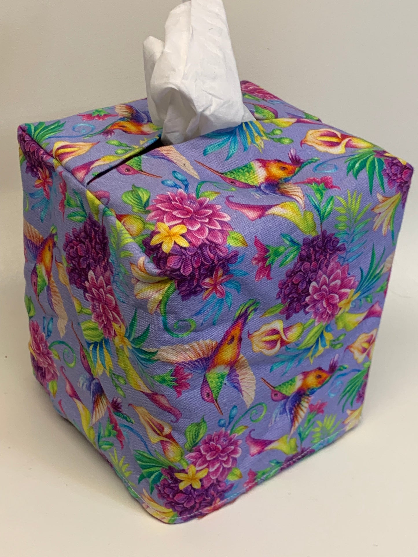 Tissue Box Cover - Hummingbirds -for boxes 5"H x 4 1/2"W x 4 1/2" D