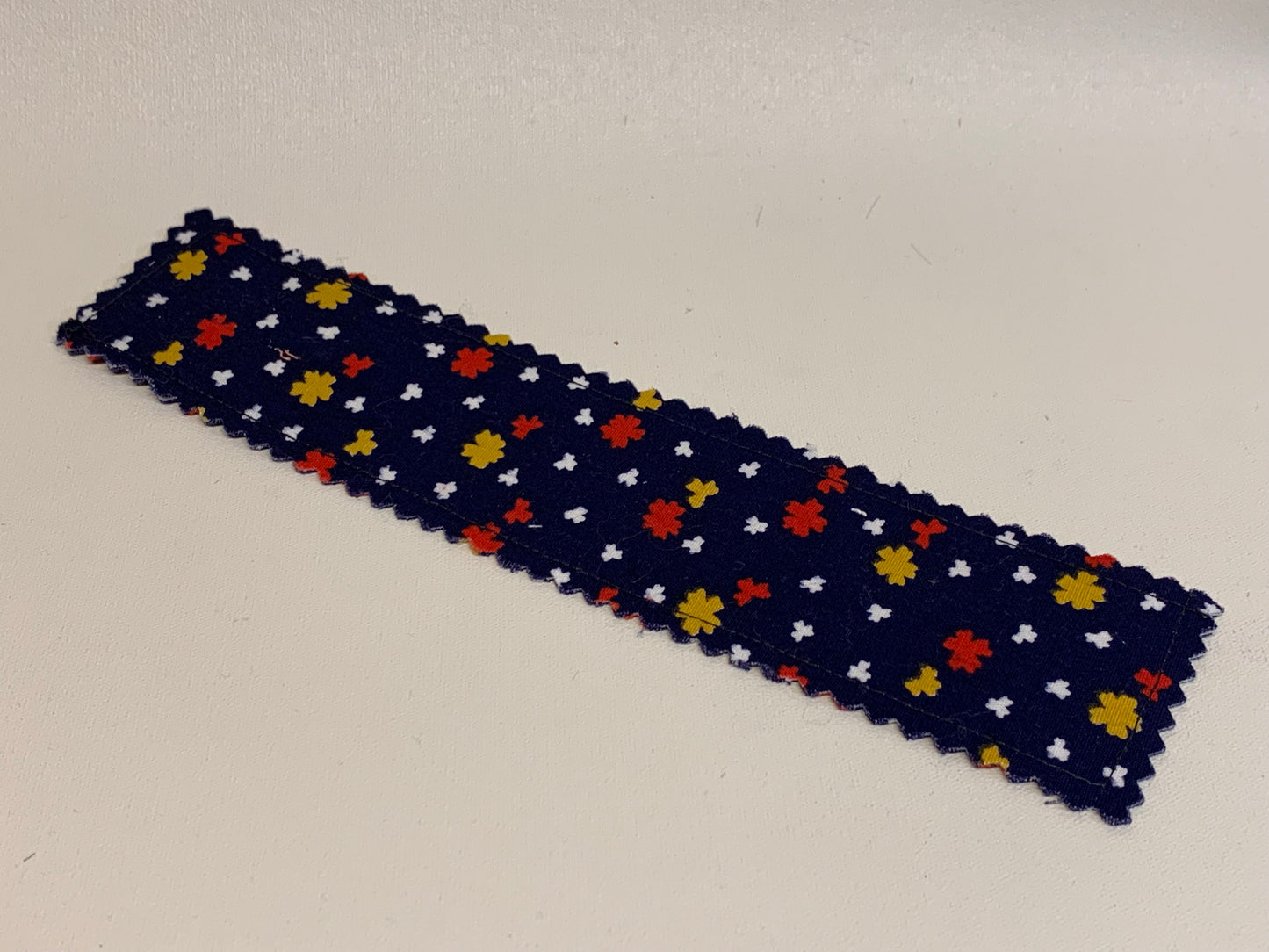 Traditional Bookmark - Navy blue with flowers