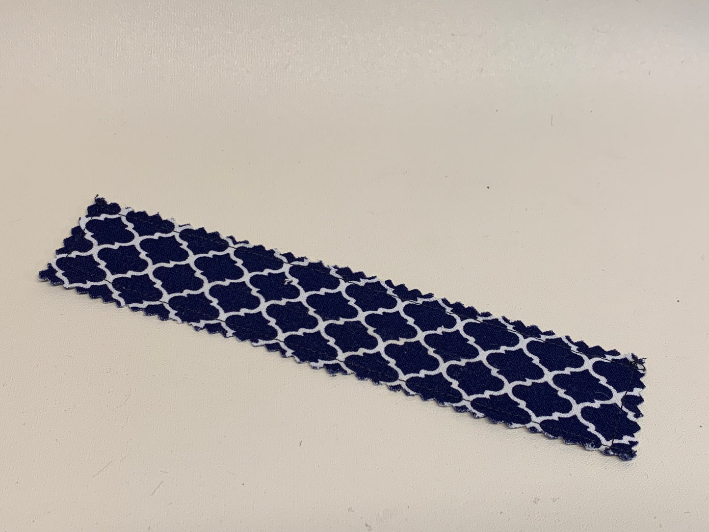 Traditional Bookmark -Navy blue and white geometric