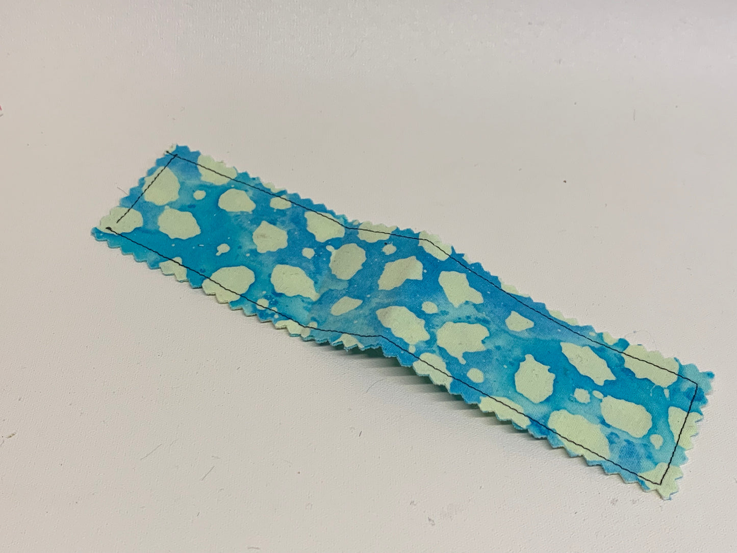 Traditional Bookmark -Light blue and beige batik
