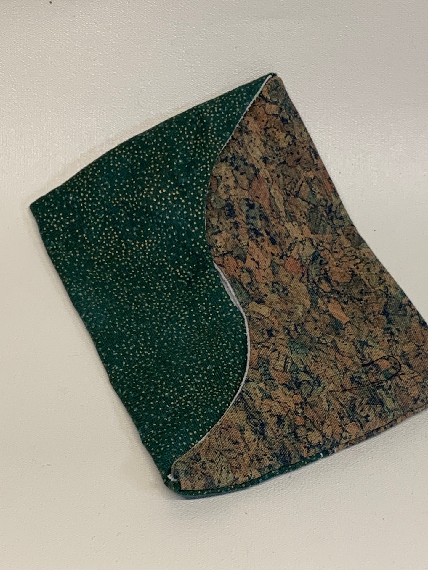 Pocket Size Tissue Holder - Dark green and brown tones