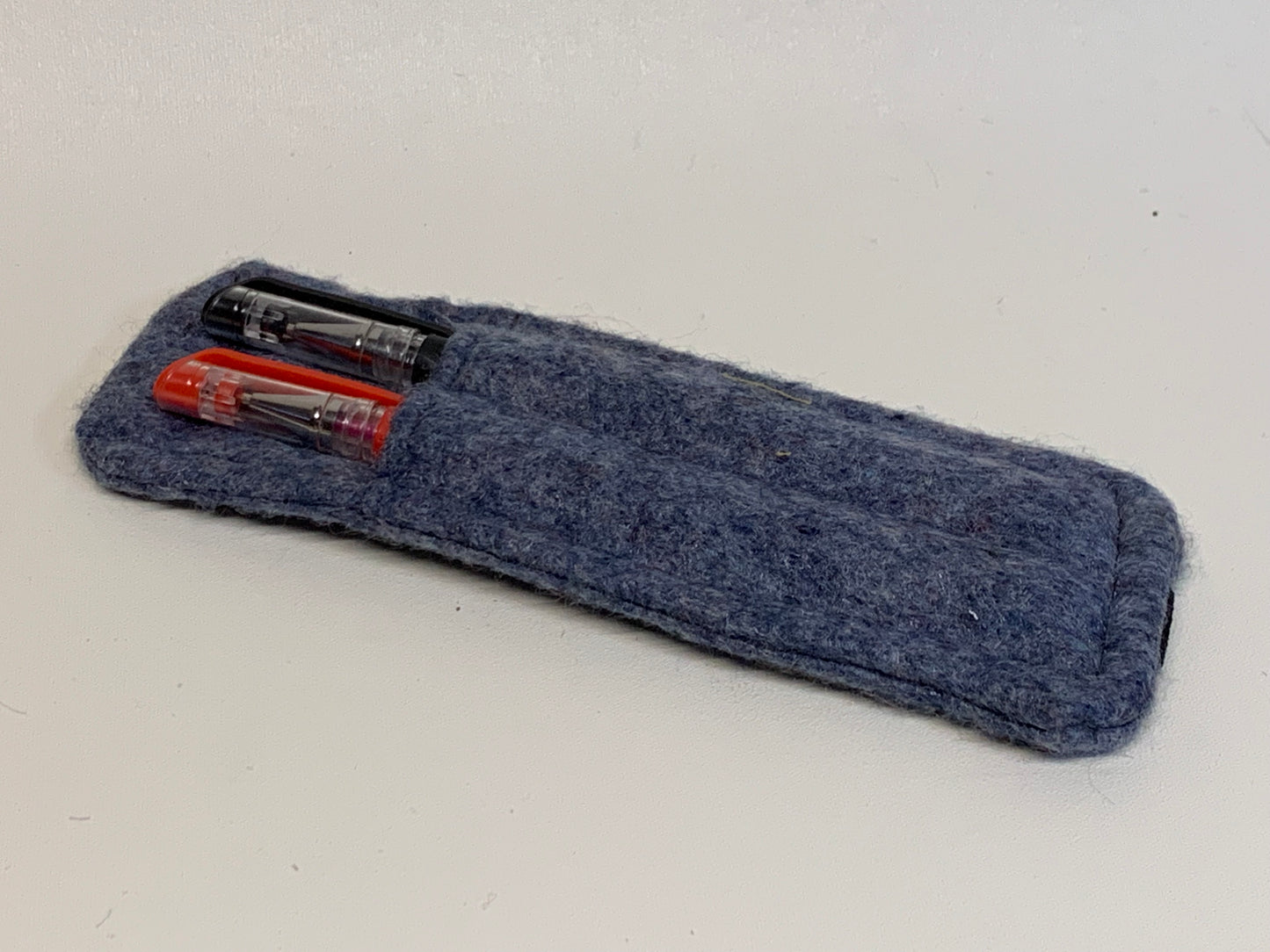Pen Holder - holds two pens - Grey felt - with elastic band