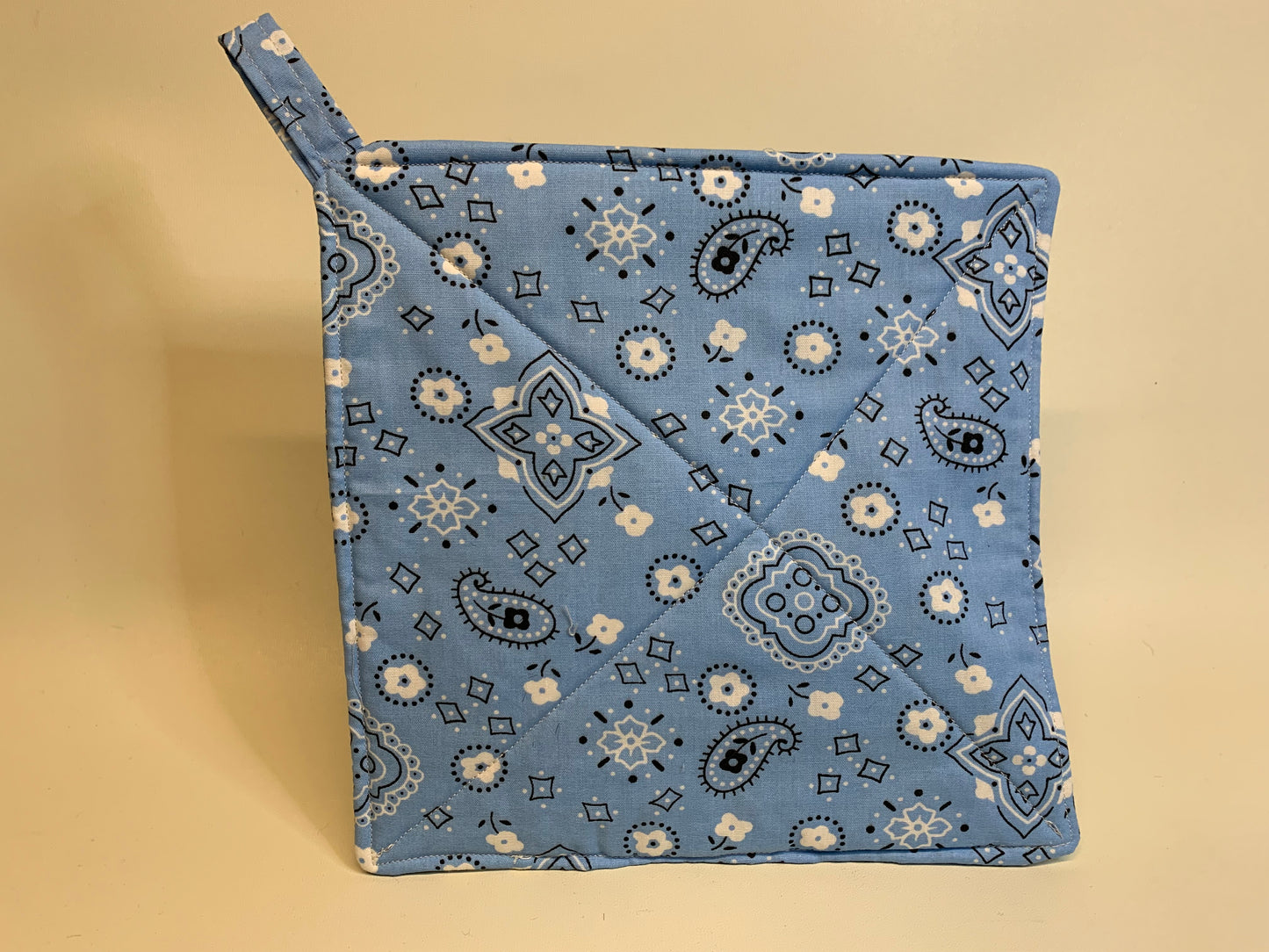 Potholder -Light blue paisley