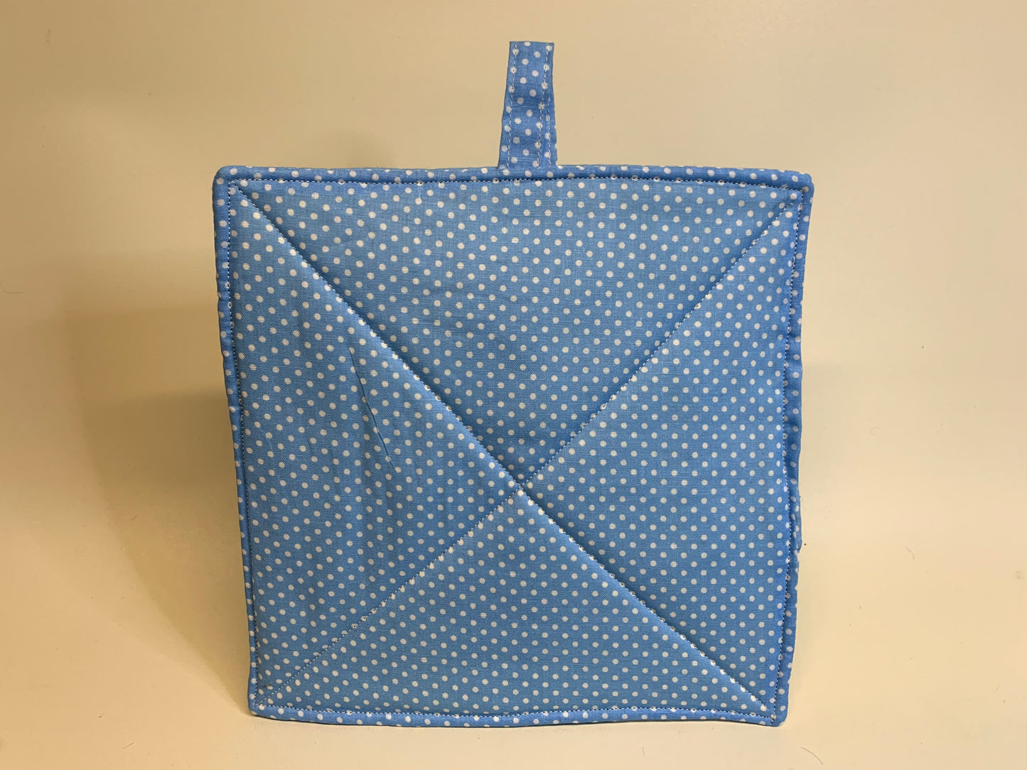 Potholder -Light blue with dots