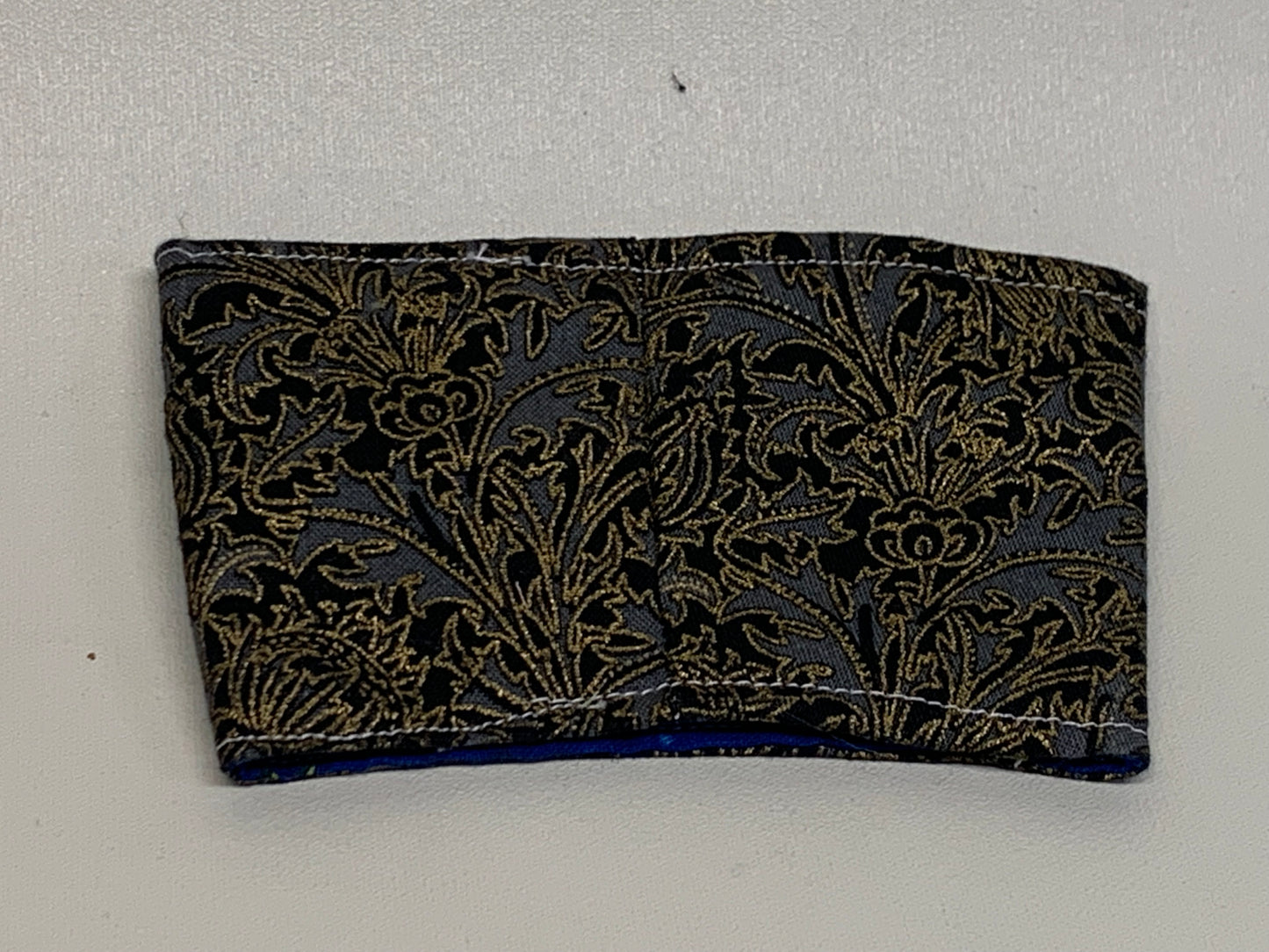 Coffee Cup Cozy - Black and Gold paisley
