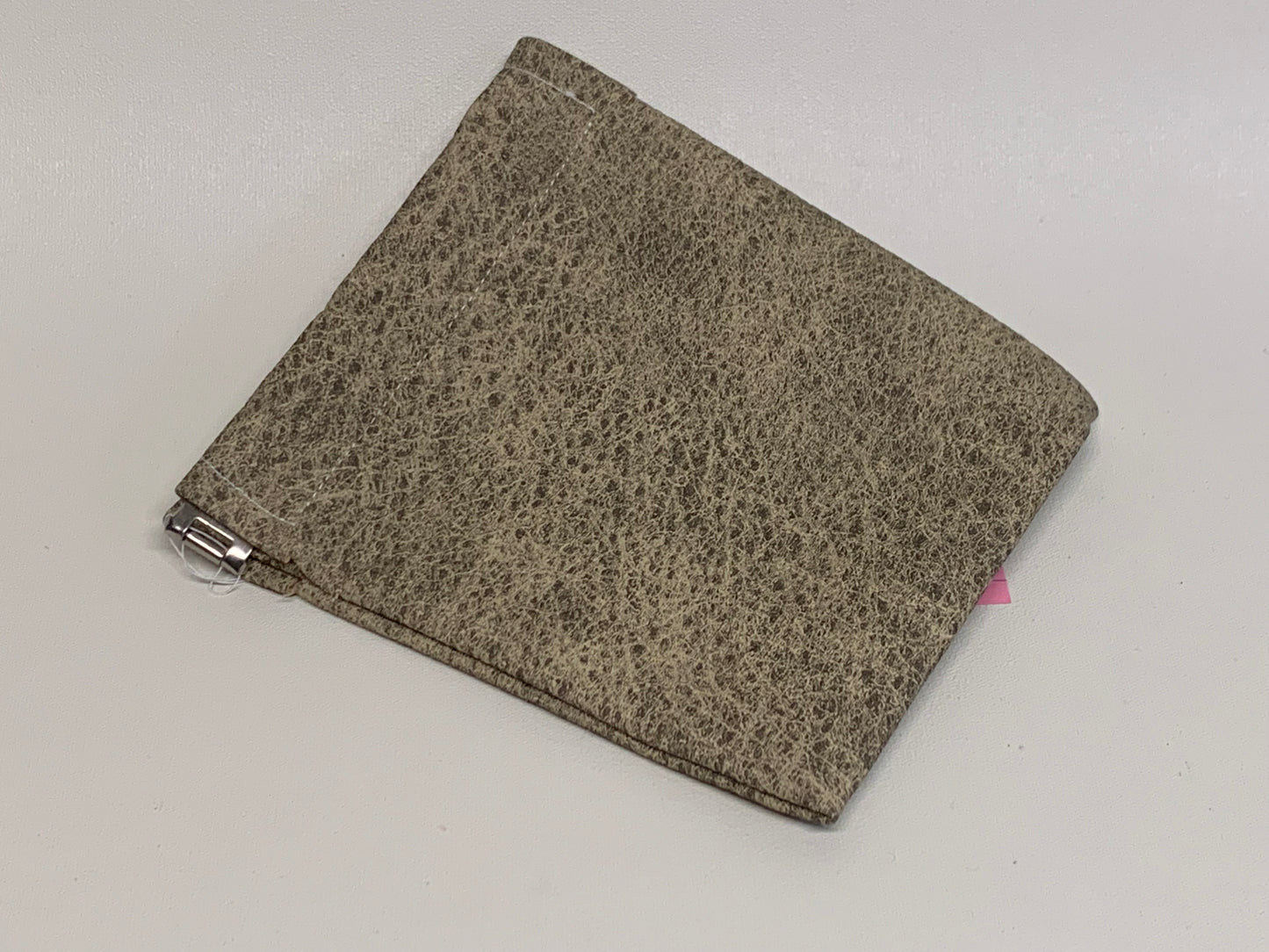 Unlined Pouch with Flex Frame Closure - - Grey vinyl - 4.5" x 625"