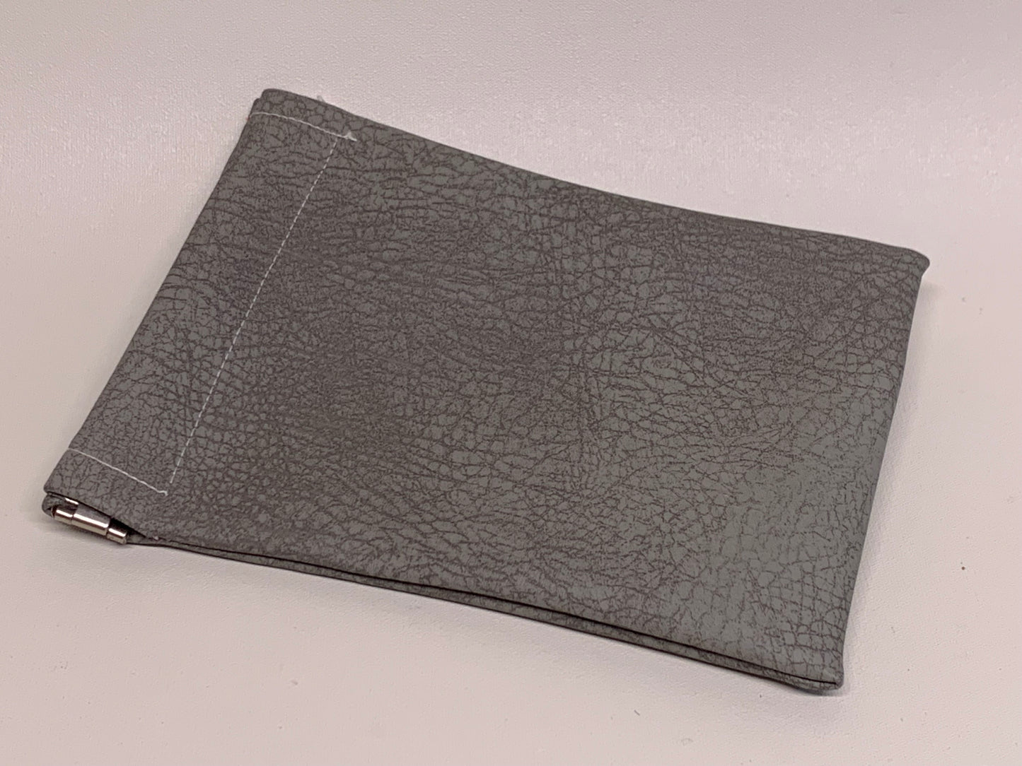 Unlined Pouch with Flex Frame Closure - Tan vinyl - 4.5" x 5"