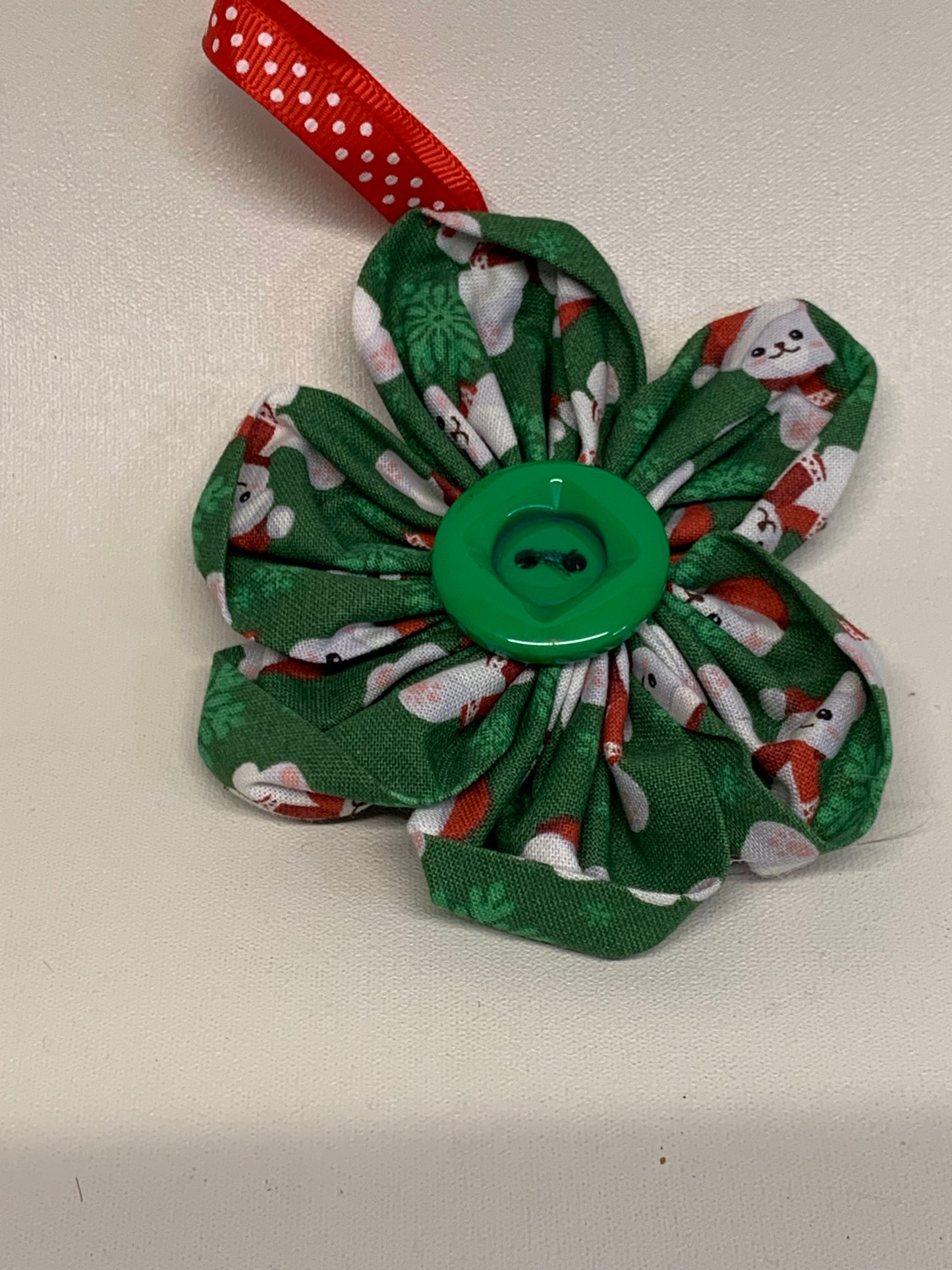 Christmas Ornament - Green with Teddy bears- approx. 4.5" Tall