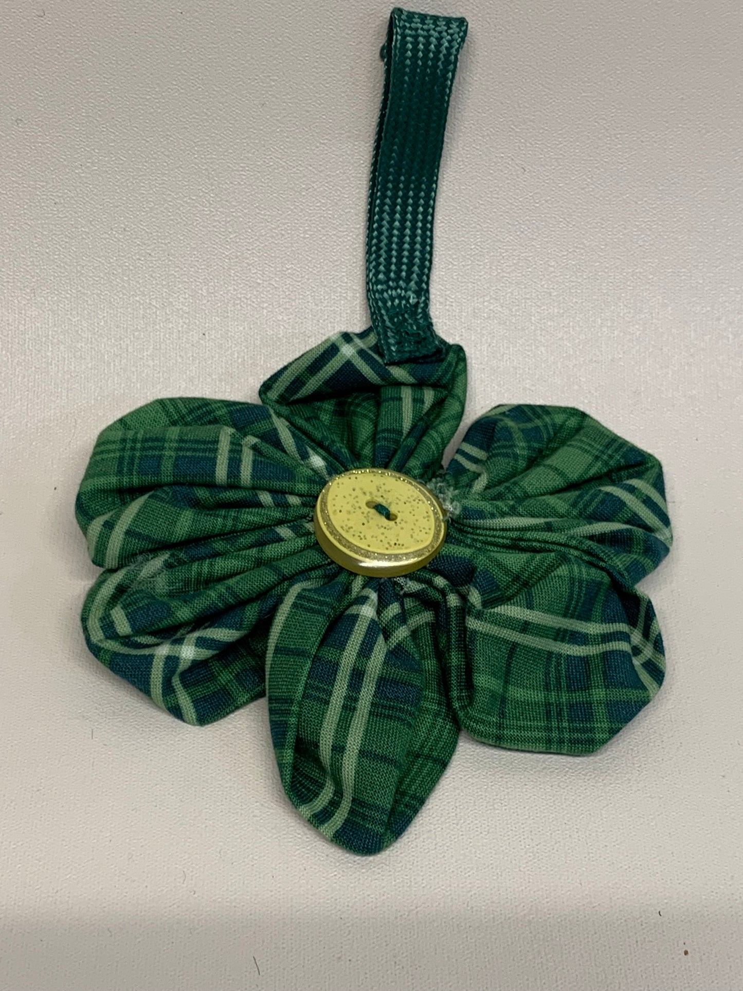 Christmas Ornament - Green plaid - approx. 4.5" Tall