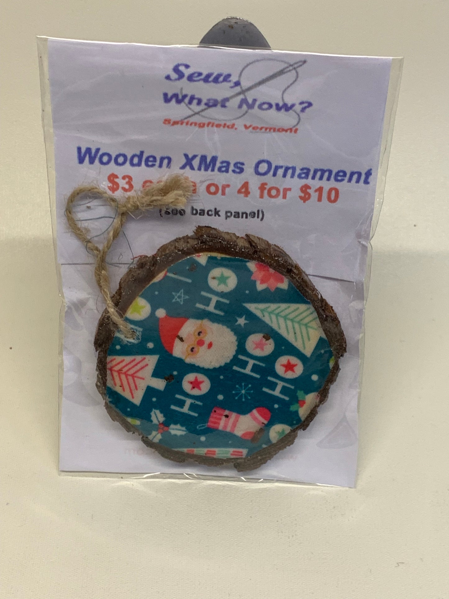 Wooden Christmas Ornament - Ho Ho Ho! - approx. 2.75" round