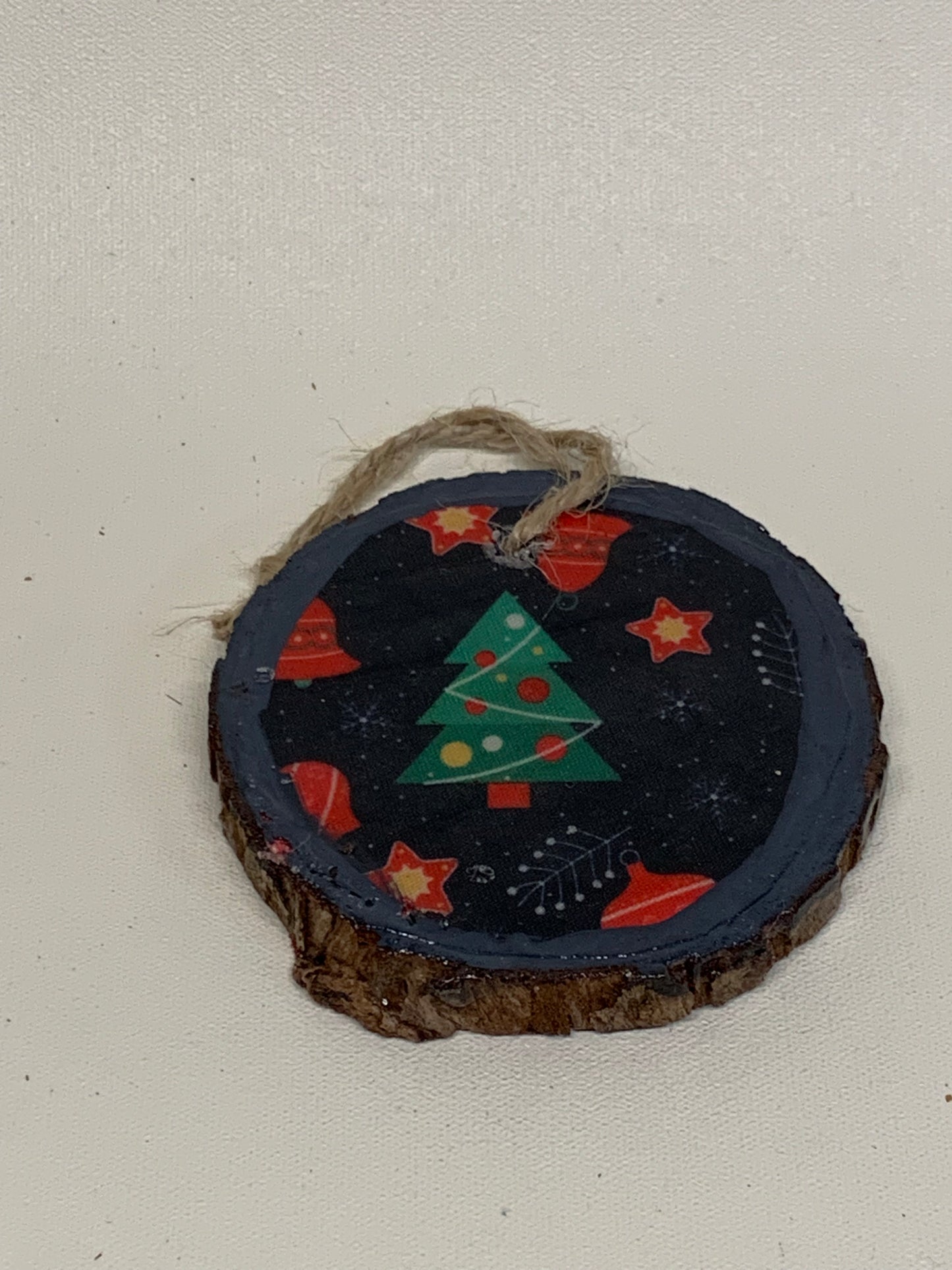 Wooden Christmas Ornament - Xmas Tree - approx. 2.75" round