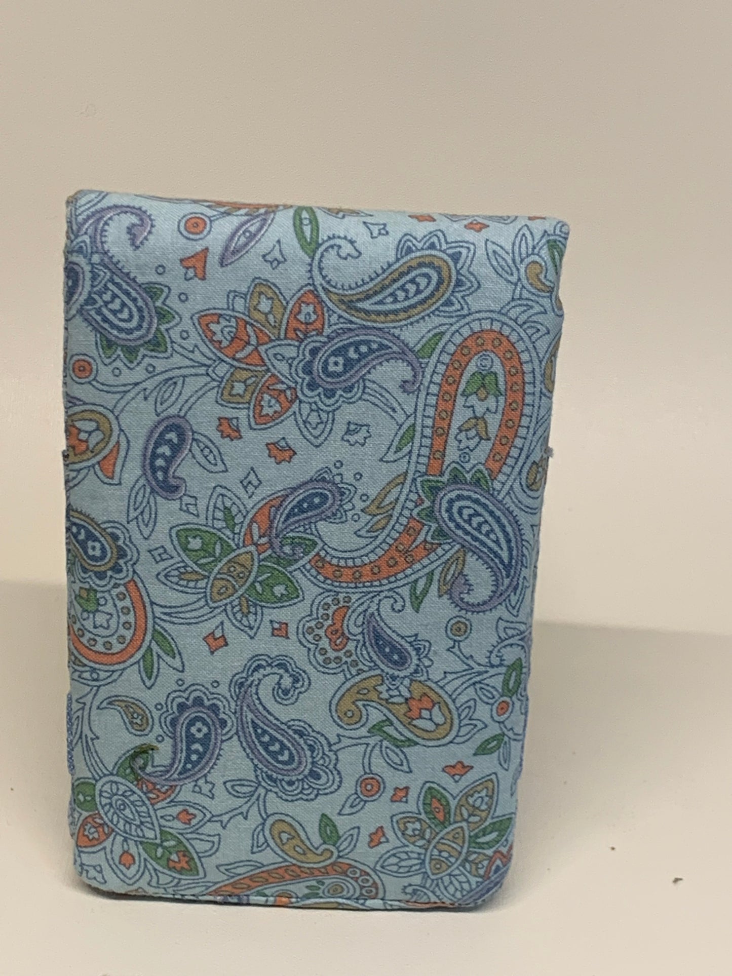 Notebook Cover - 4" X 6" (flips over top) - Light blue paisley