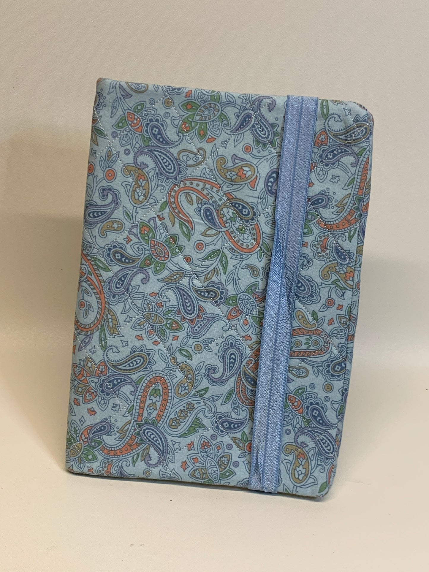 Sketchbook Cover - 6" X 8.5" - Light blue paisley