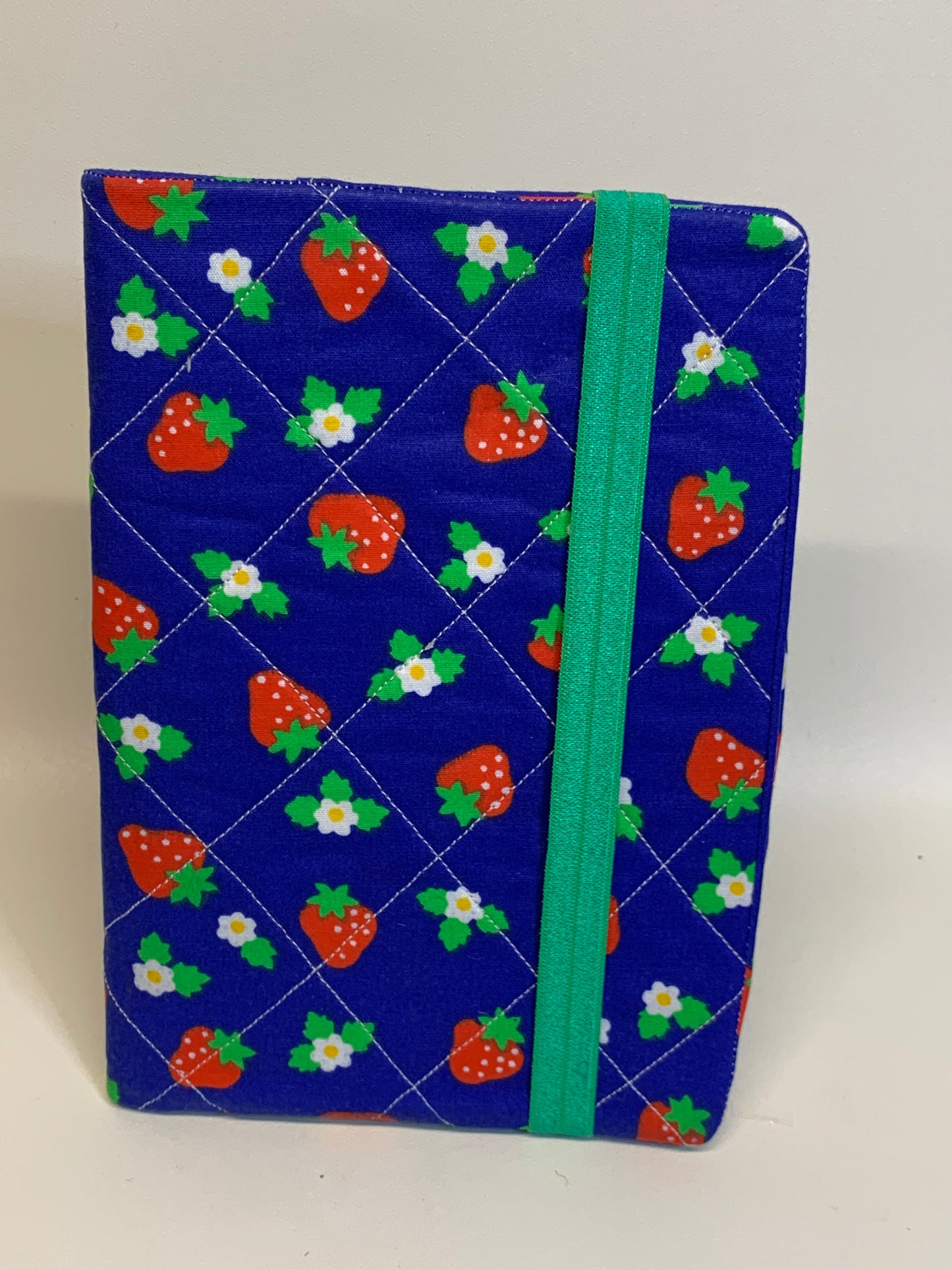 Sketchbook Cover - 6" X 8.5" - Blue background with strawberries