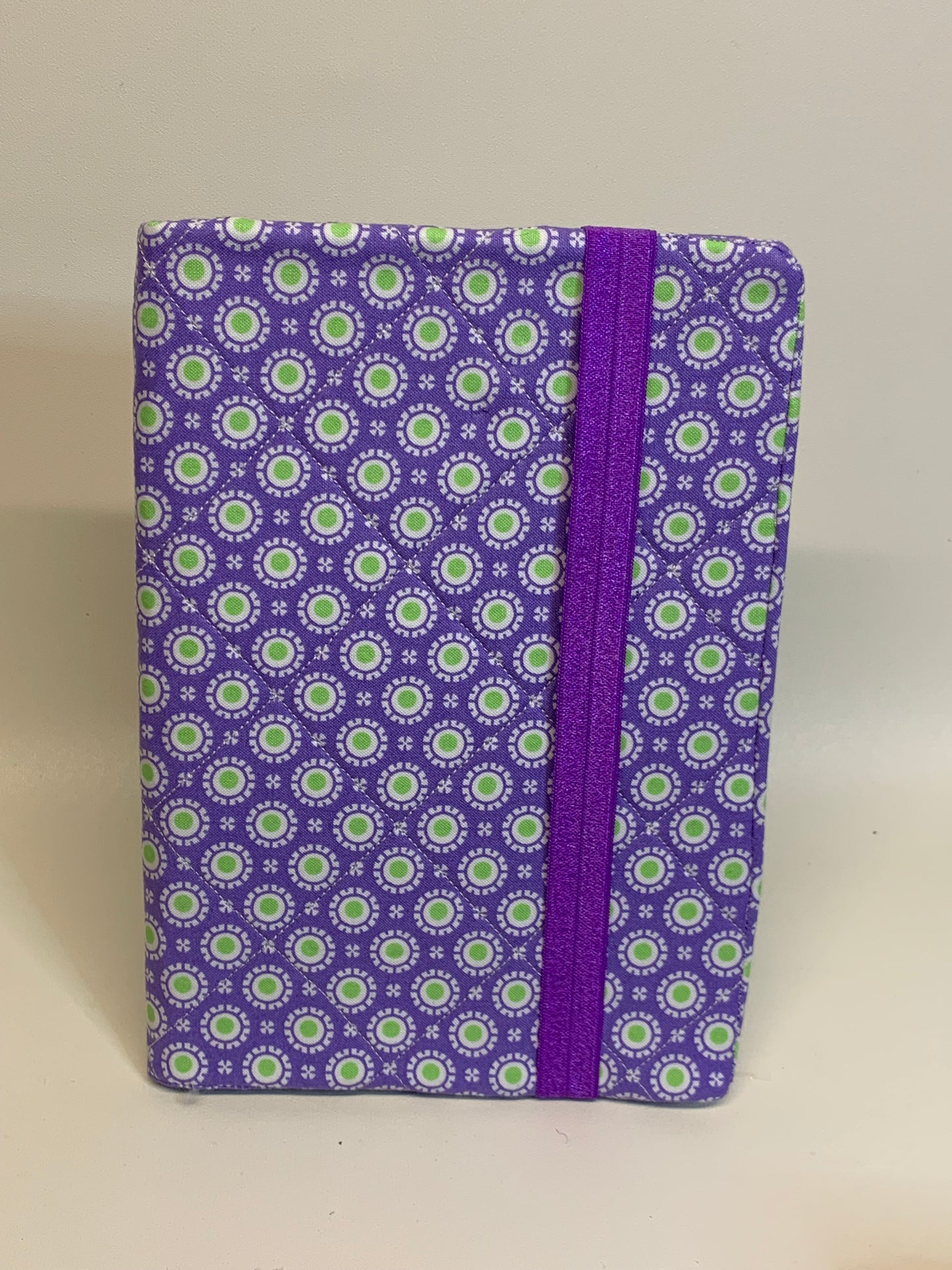 Sketchbook Cover - 6" X 8.5" - Purple with white/green geometric