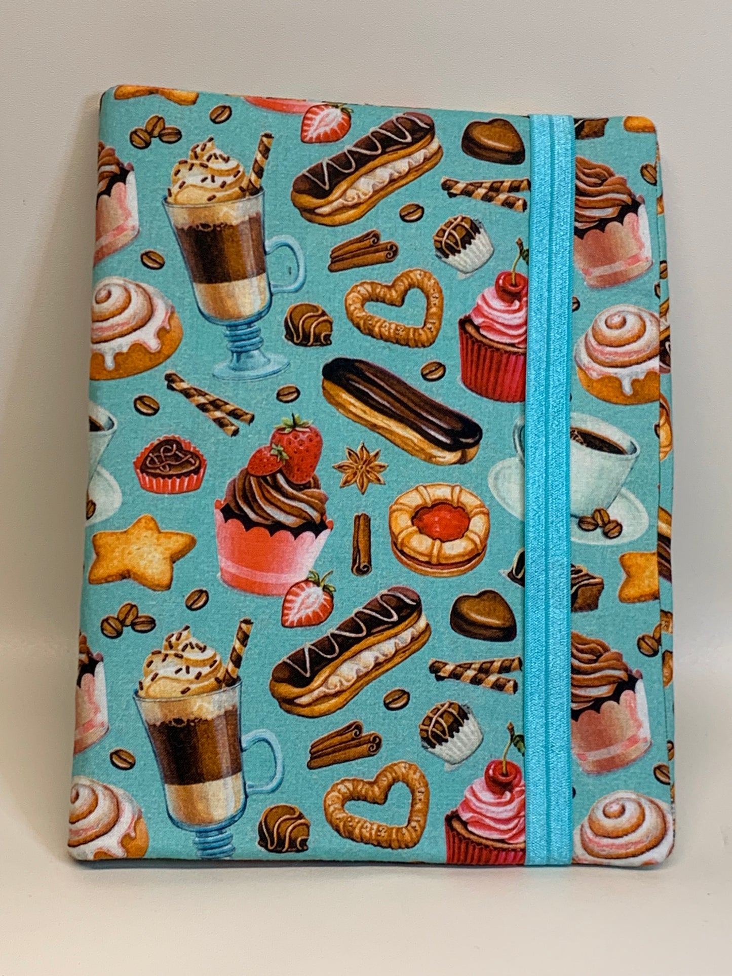 Composition Book Cover - 7.5" X 10.5" - Coffee and pastries