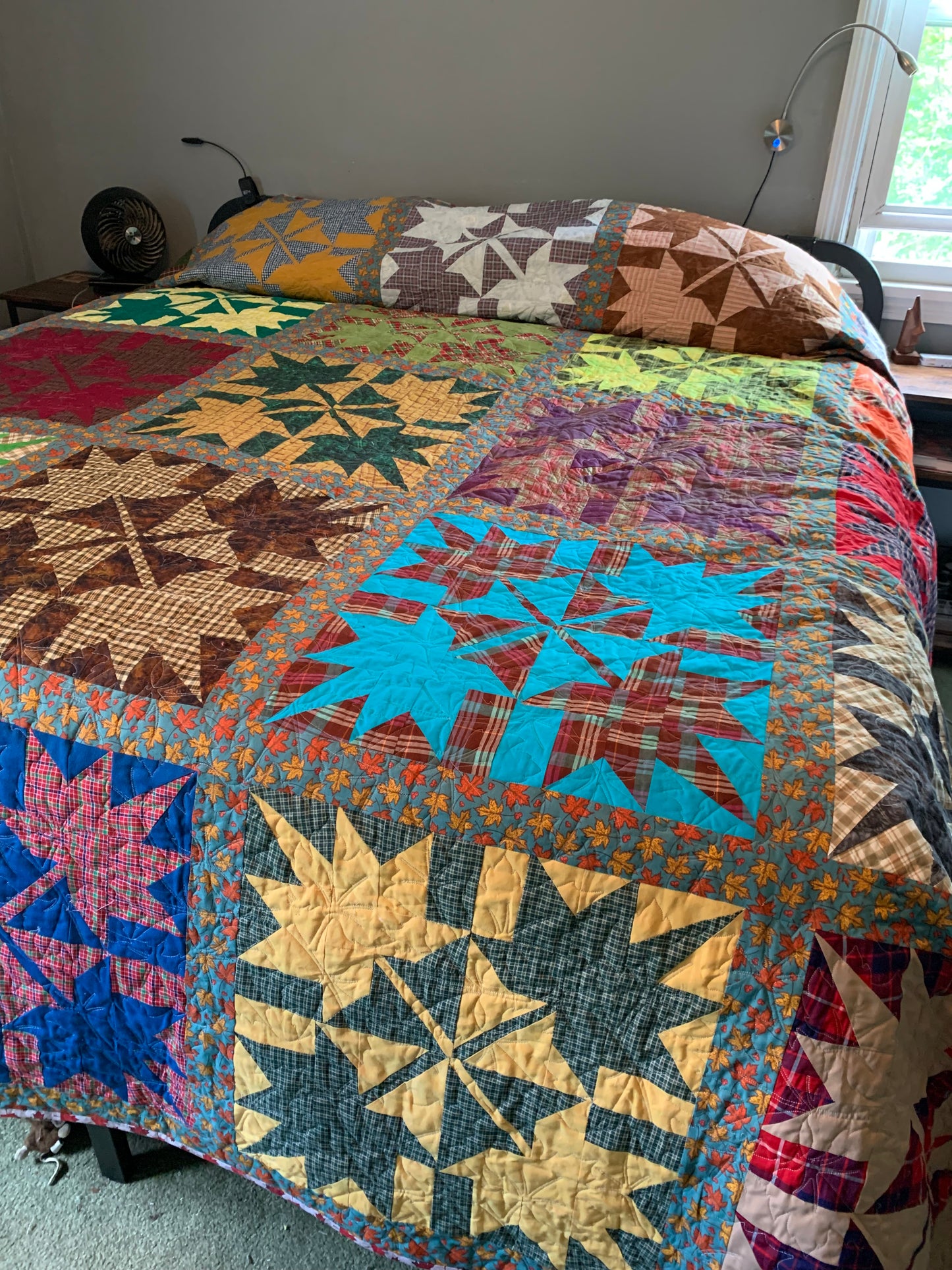 Quilt - 120" x 120" - Maple Leaves
