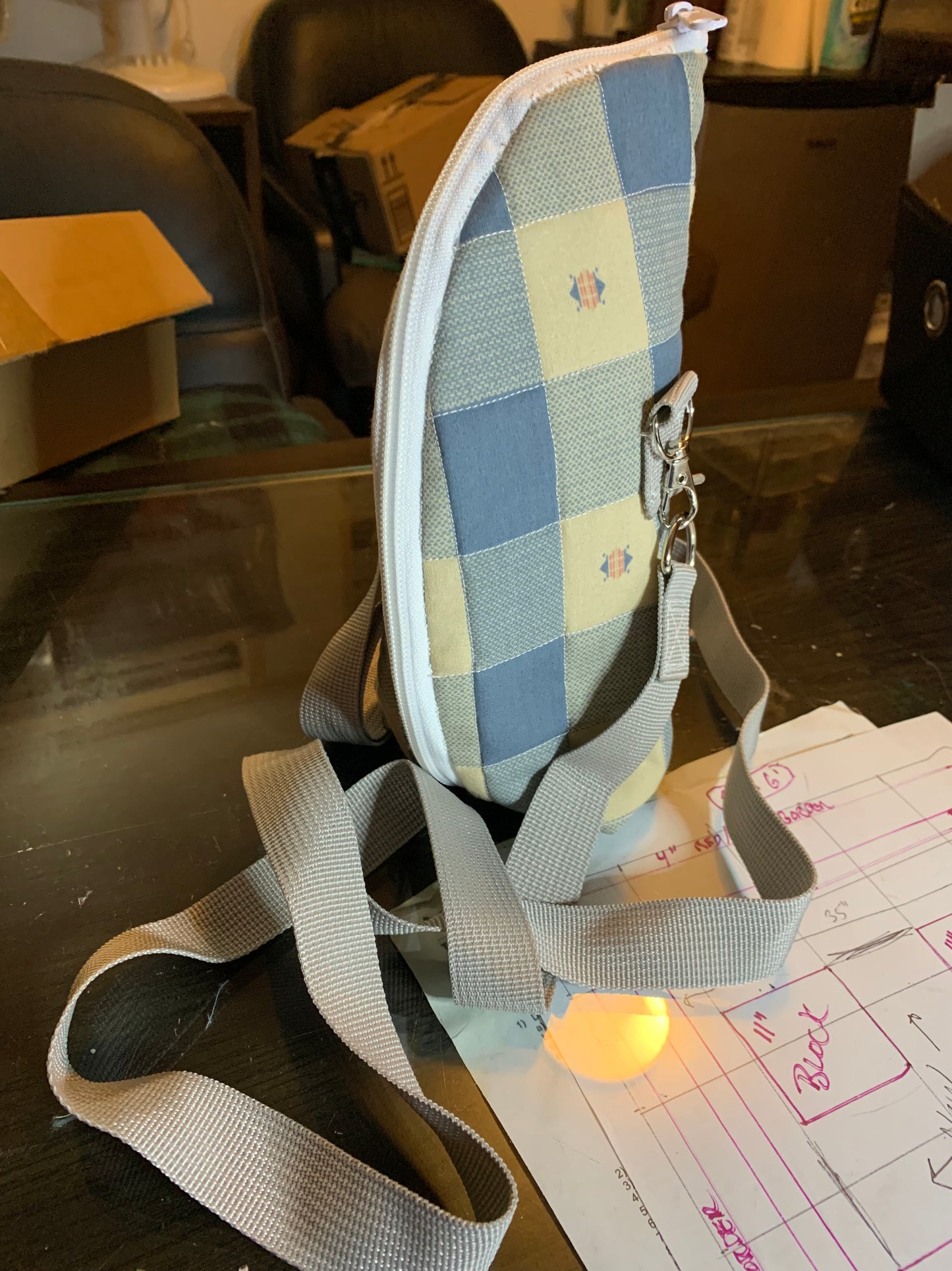 1 Liter Bottle Bag - insulated and quilted.