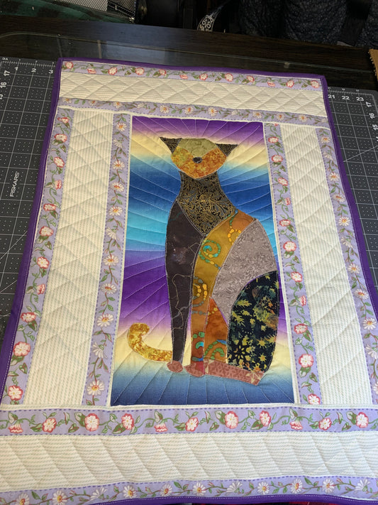 Applique Wall Hanging - Colorful Cat