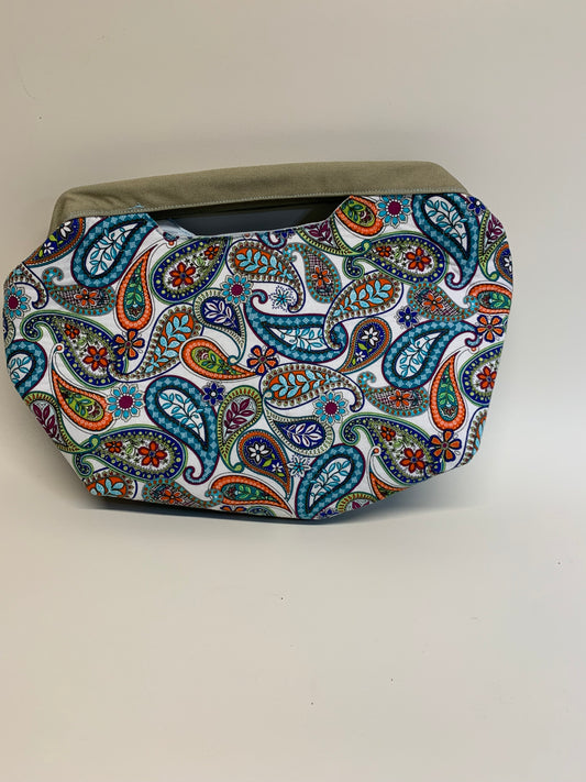Purse - paisley pattern -  wire framed, lined