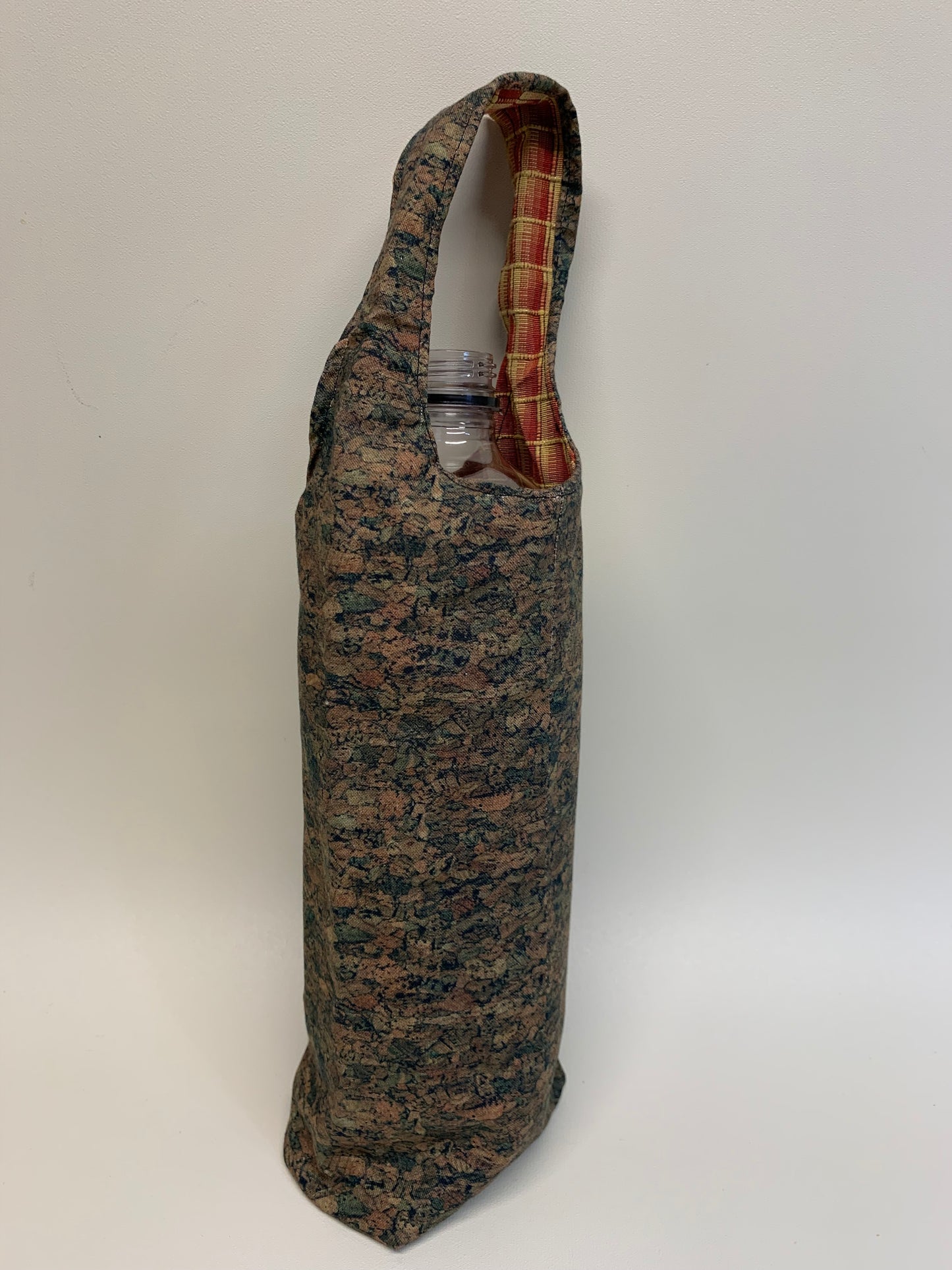 Bottle Bag - Fabric has a cork pattern-  for 1 liter bottles