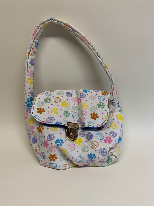 Purse - Easter eggs & paw prints, lined