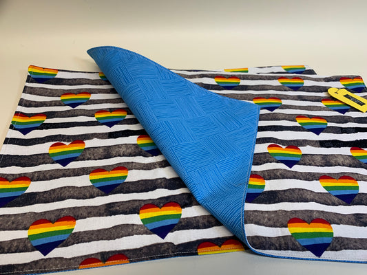Placemat - Rainbow Hearts -   11 1/2" x 17"