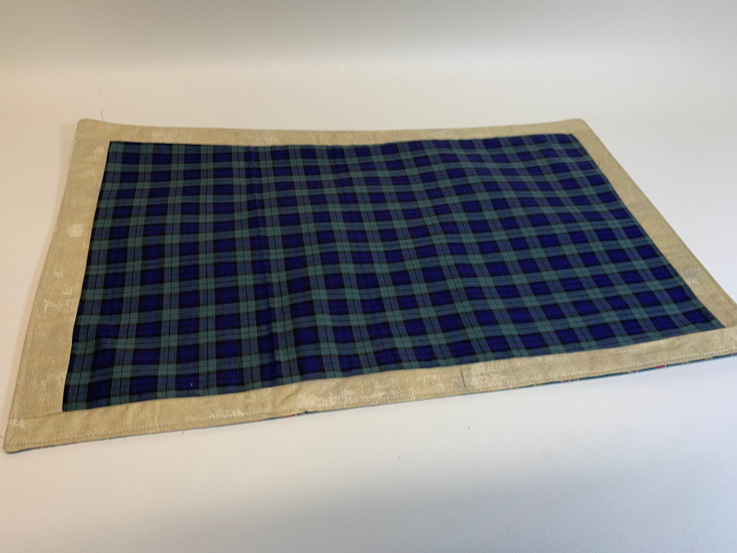 Placemat -Blue/Green plaid  -   11 1/2" x 17"