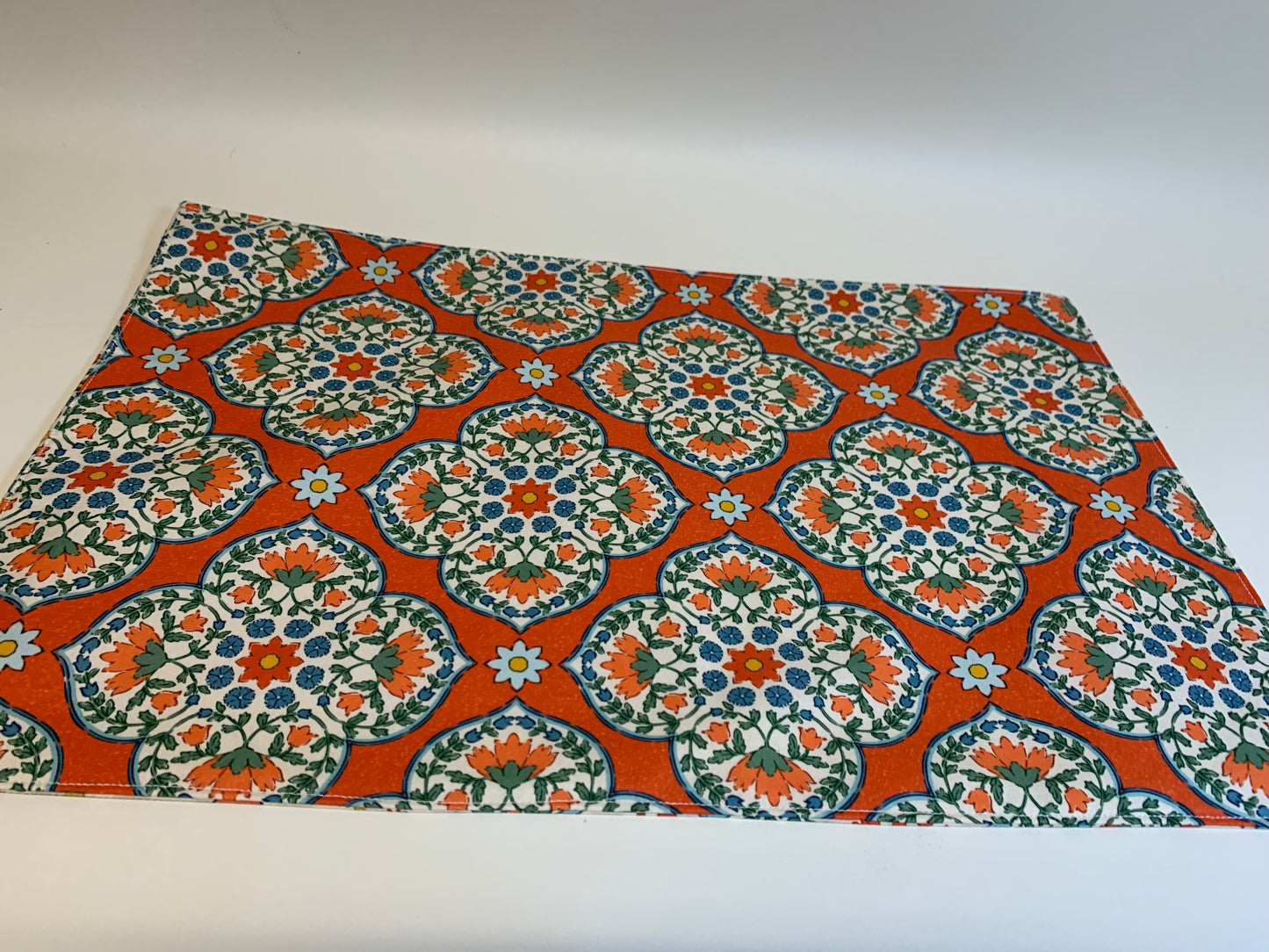 Placemat -Orange floral pattern  -   11 1/2" x 17"