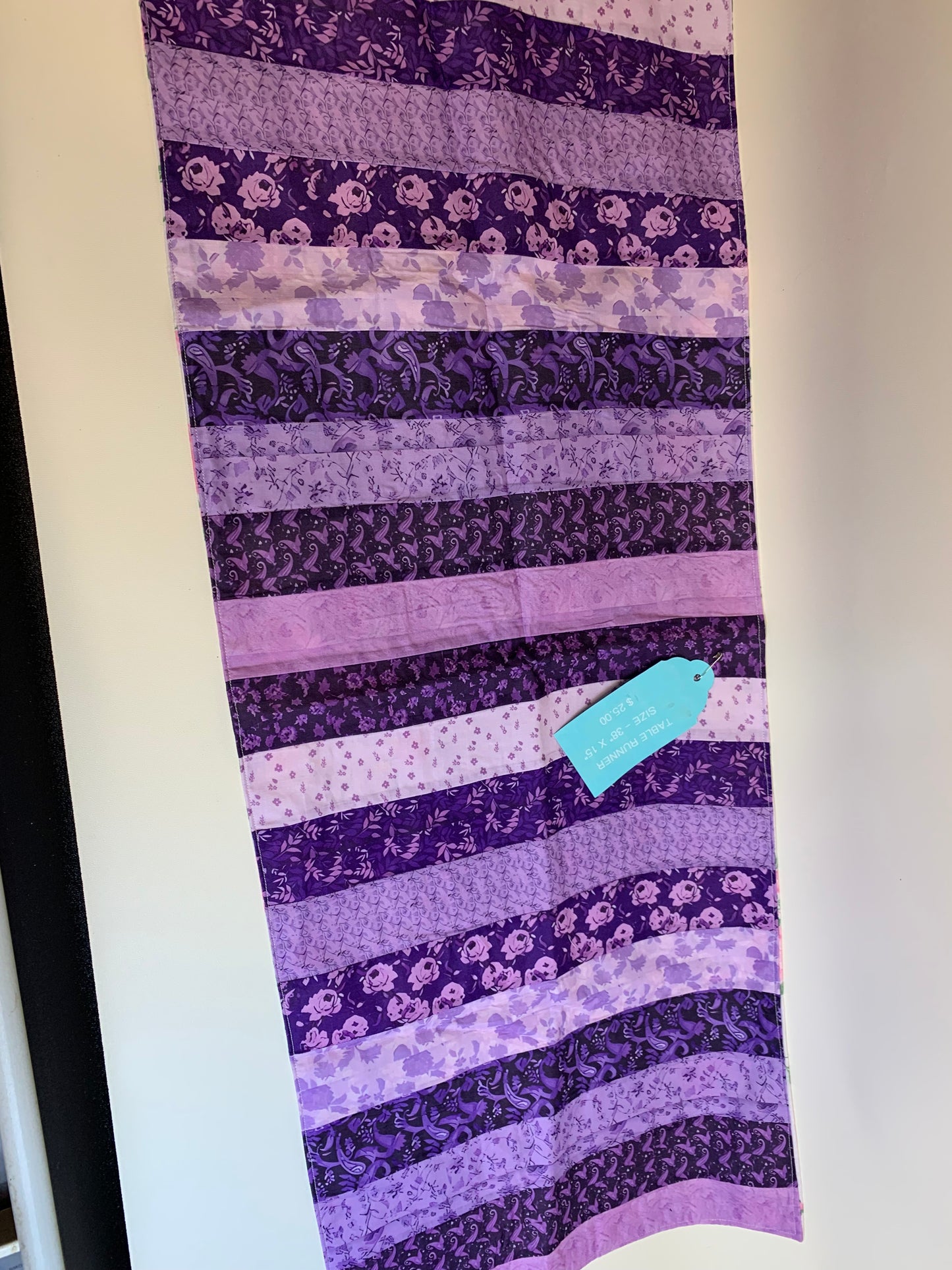 Table Runner - Purple  florals - 38 x 15"