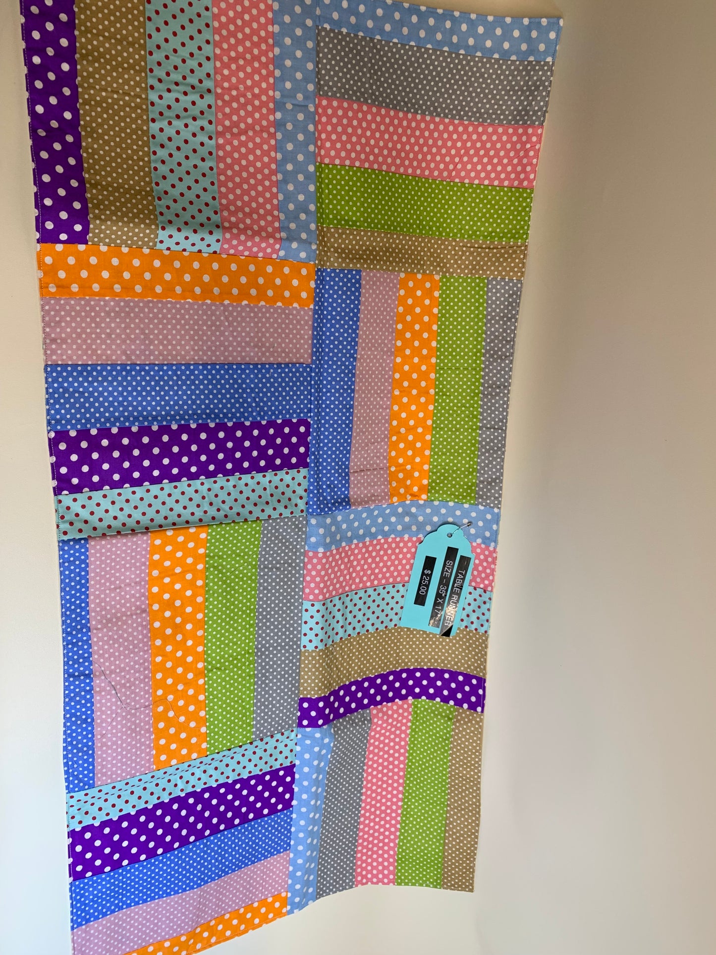 Table Runner - Multicolored Dots - 35" x 17"