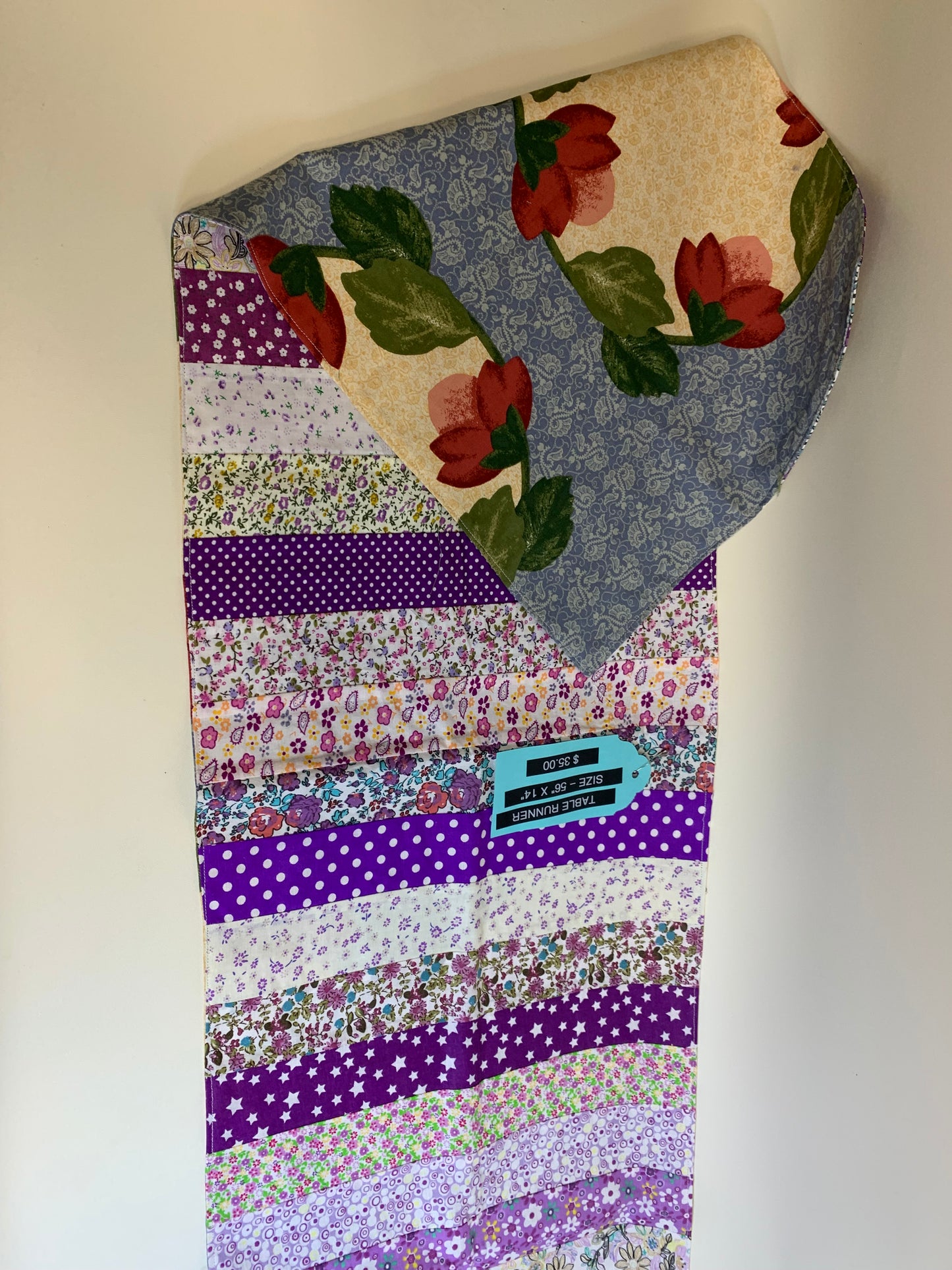 Table Runner - Multicolored purple tones - 56" x 14"