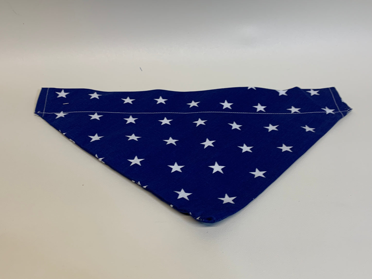 Dog Bandana -Blue with white stars  -  for 2 inch collar